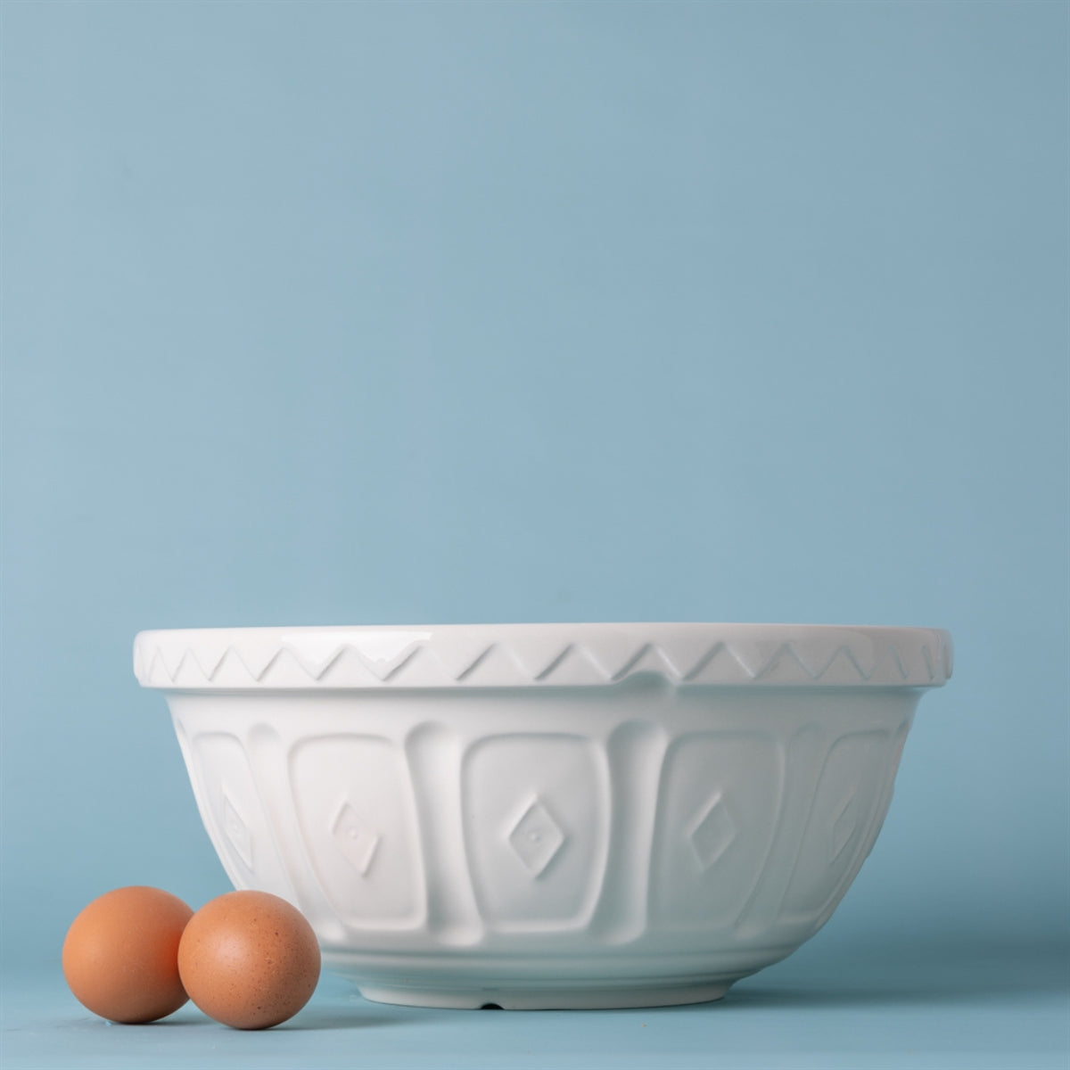 MASON CASH Mixing Bowl Set - 3-Piece Ceramic Mixing Bowls with Non-Slip Base, Tribal Creme Design - Perfect for Baking, Cooking, Meal Prep & Kitchen Decor