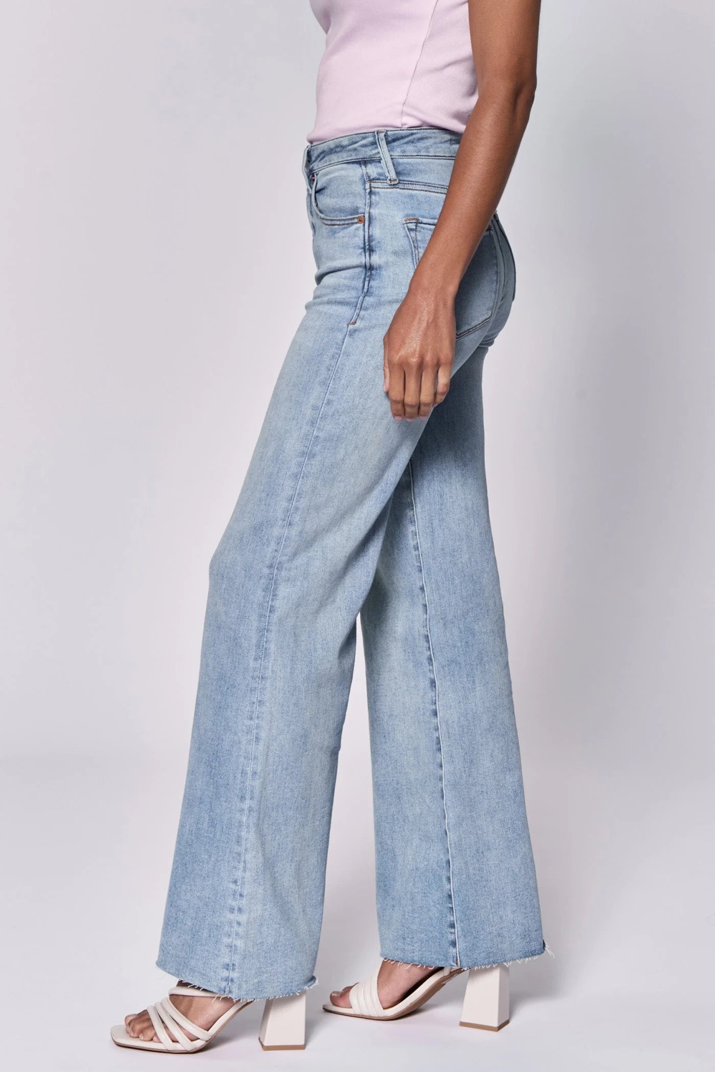 Fiona High Rise Cut Off Hem Jeans - Women's Distressed Denim Shorts for Summer | Perfect for Casual Outfits, Beach Trips & Music Festivals