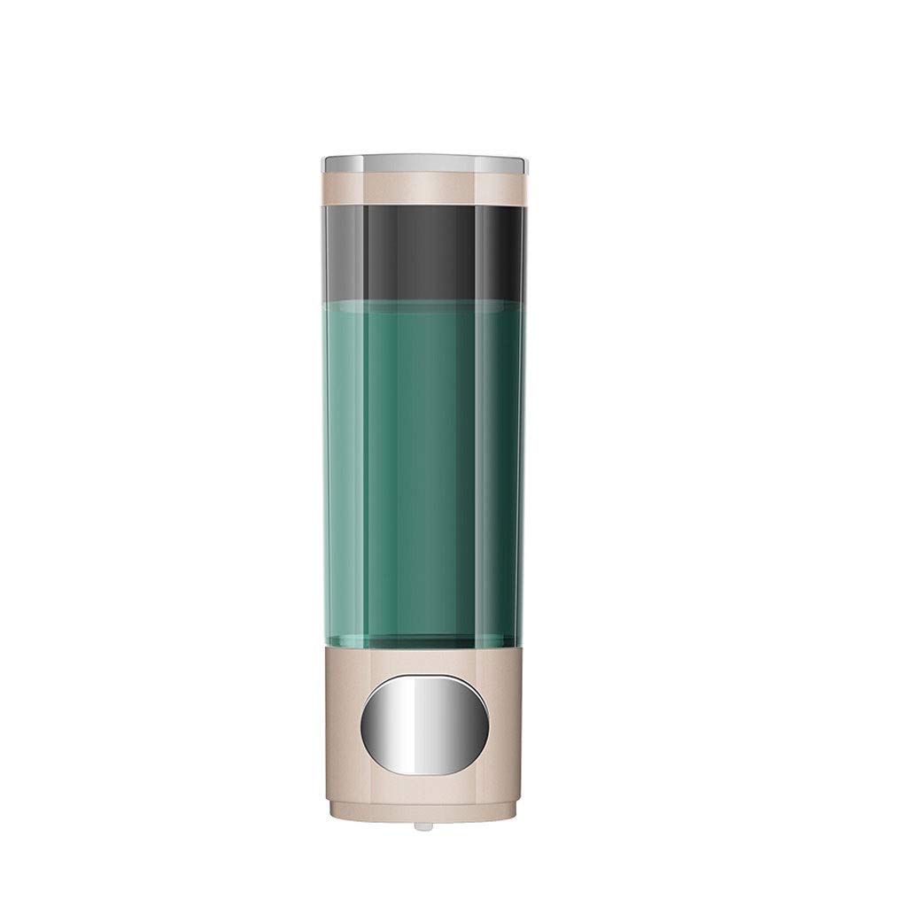TOMYEUS Wall Mounted Soap Dispenser - Touchless Liquid Soap, Shampoo & Conditioner Dispenser - No Drill Installation - Gold Finish - Single Head - Perfect for Bathroom, Kitchen & Salon Use