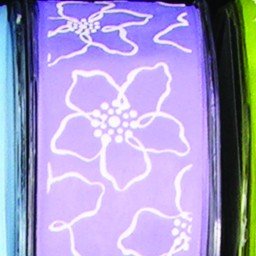 Purple Cherry Blossom Print Taffeta Wired Craft Ribbon - 1.5 Inch x 27 Yards for DIY Gift Wrapping, Floral Arrangements & Wedding Decorations