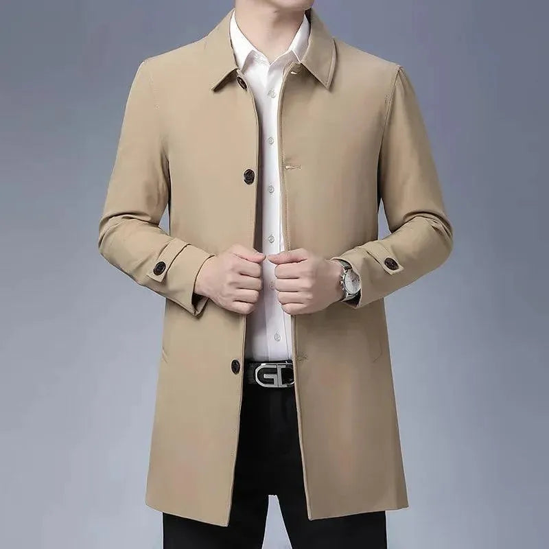 Classic Men's Button-Down Car Coat - Stylish Winter Jacket for Driving & Outdoor Activities