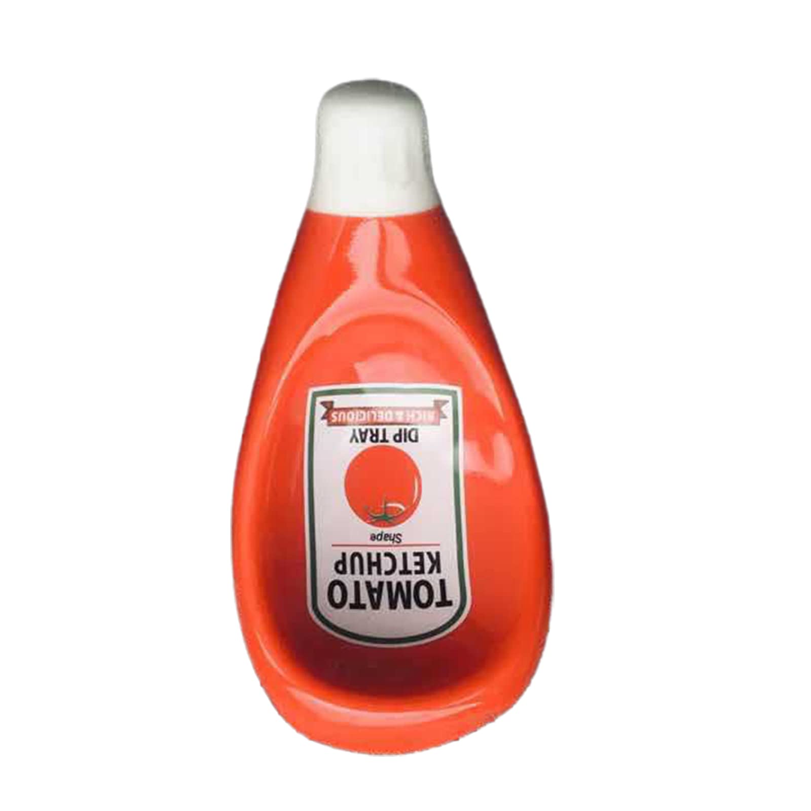 Premium Ceramic Extruded Tomato Sauce Bottle-Shaped Dish - Soy Sauce, Ketchup, Mayonnaise & Mustard Condiment Plate (4 Colors) - Perfect for Restaurants, Kitchens & Dining Tables