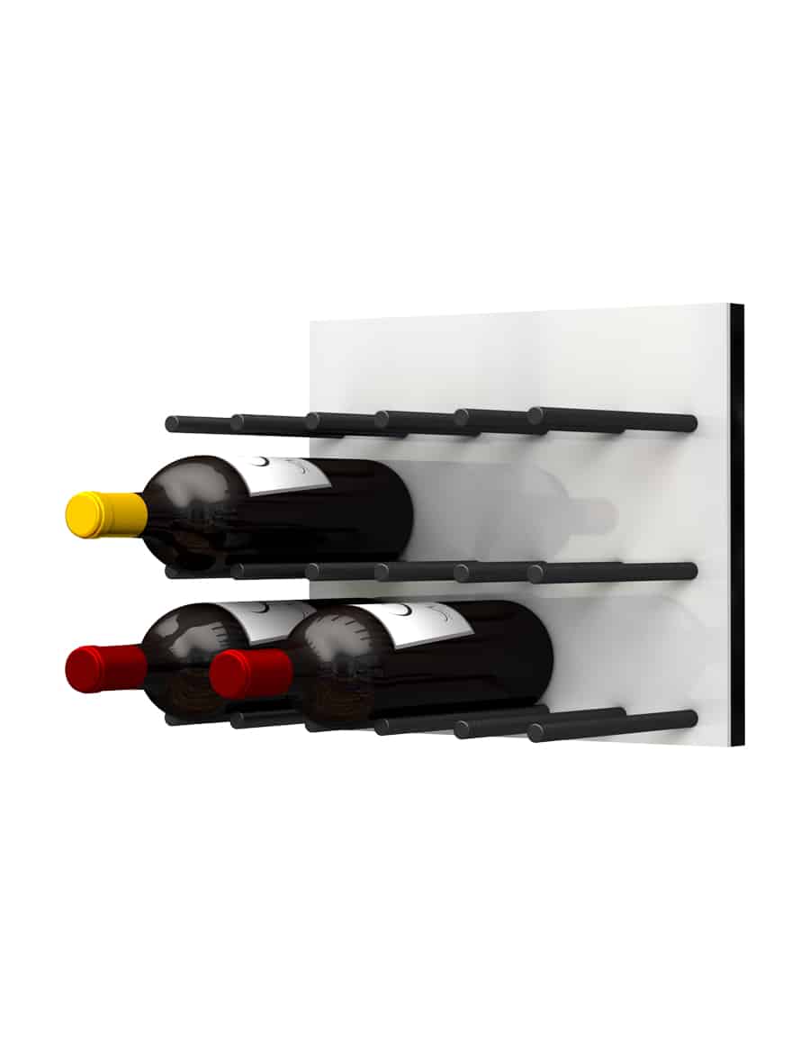 Fusion Wine Wall Panel (Cork Forward) - White Acrylic Wine Rack for 9 Bottles - Perfect for Home Bar, Kitchen, and Dining Room Decor