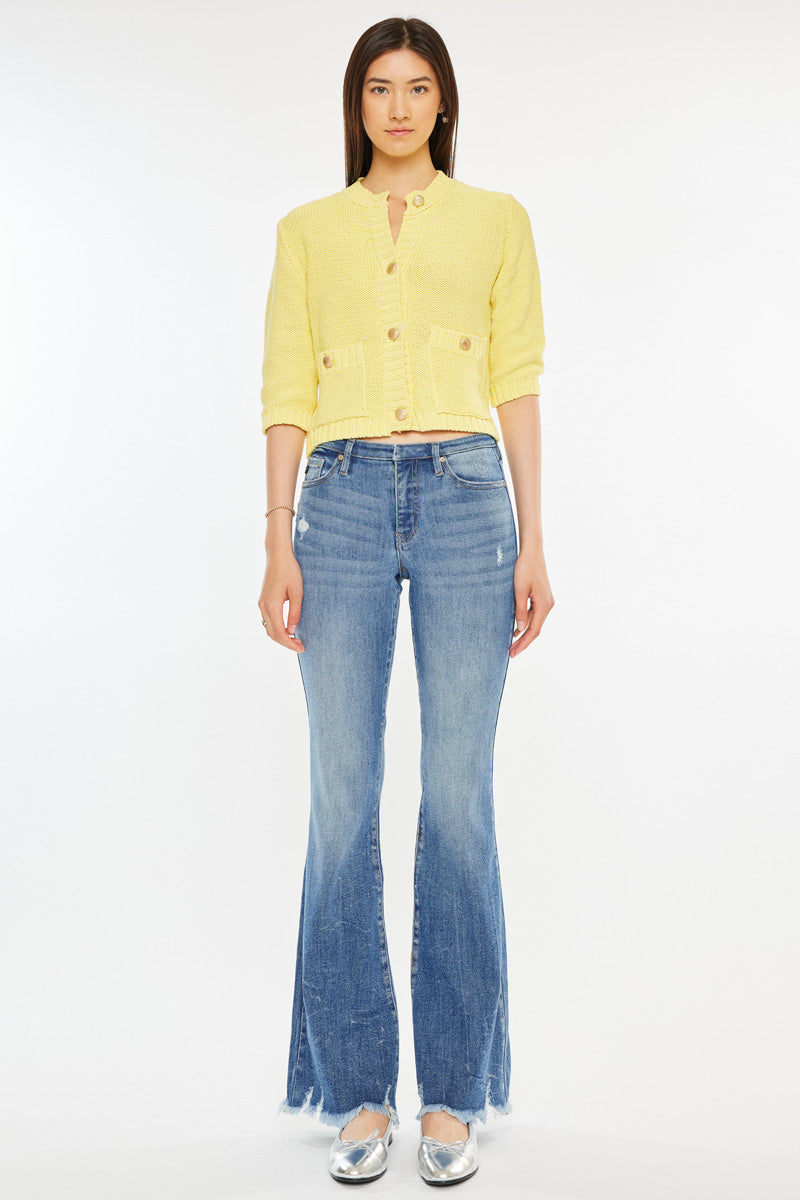 Jennie Medium Rise Wide Leg Jeans for Women - Trendy High Waist Flared Denim Pants - Perfect for Casual Outfits, Street Style & Everyday Wear