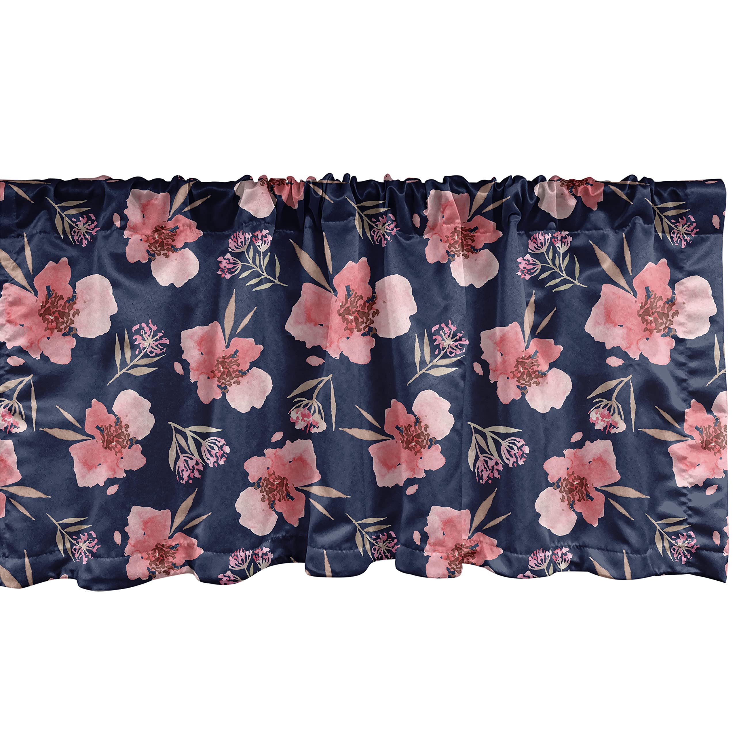 Ambesonne Floral Window Valance - Wildflower Bouquet Nature Design Summer Curtain Valance for Kitchen & Bedroom Decor with Rod Pocket, 54