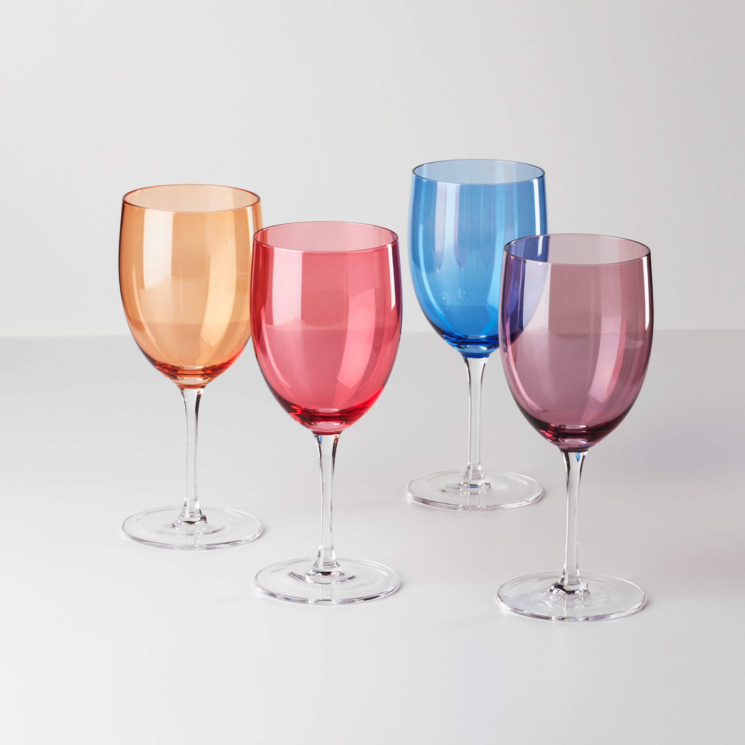 True Colors Wine Glasses Set of 4 - Elegant Stemware for Red & White Wine, Perfect for Dinner Parties & Gifts