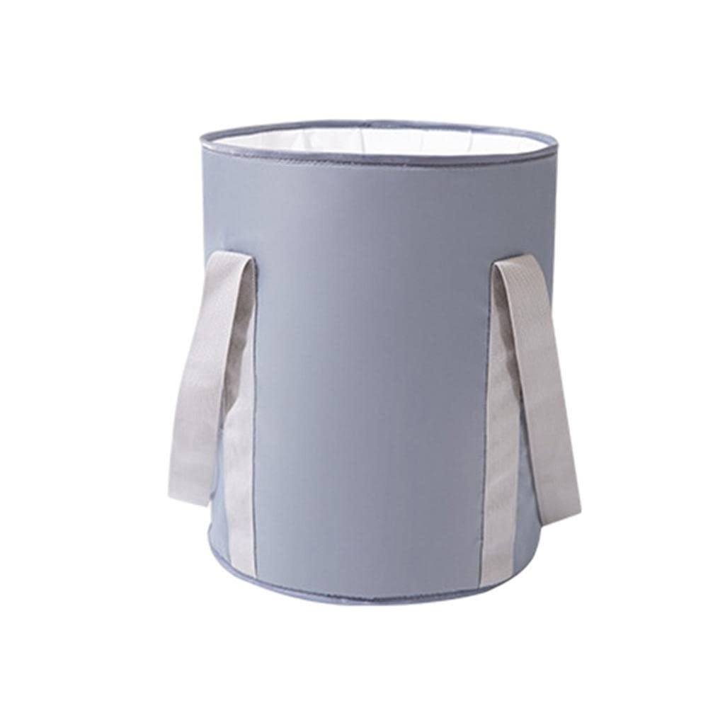 Portable Folded Foot Soak Bath Basin with Handles - Lightweight Foot Bath Tub for Home Spa, Travel, Boating & Fishing - Gray Washing Basket for Relaxation & Hygiene