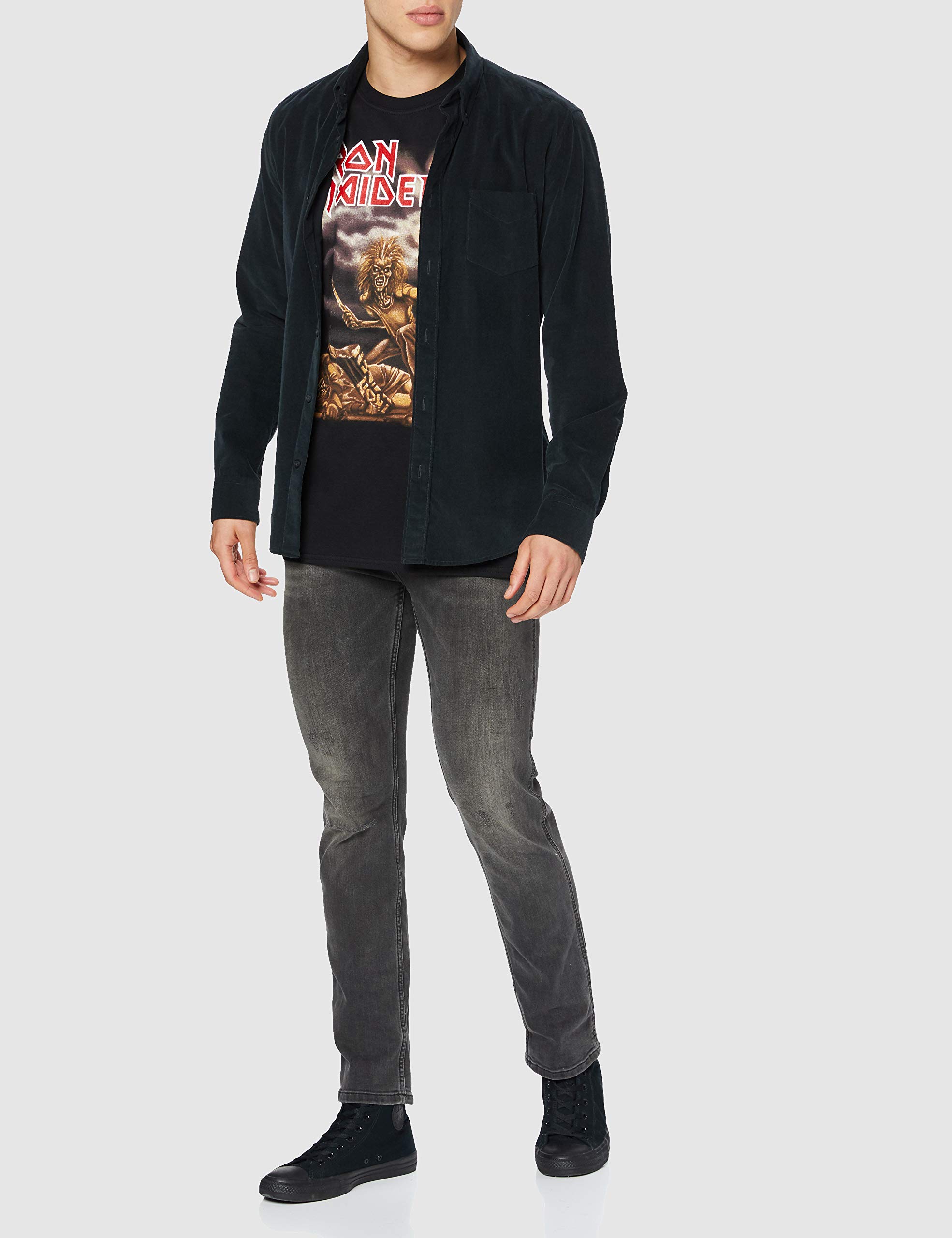 Iron Maiden Men's Sanctuary Graphic T-Shirt - Black Cotton Band Tee for Concerts & Casual Wear
