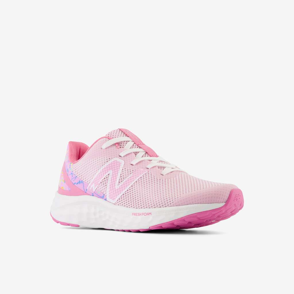 New Balance Junior Arishi V4 Running Shoes for Kids - Raspberry Pink & White | Lightweight & Comfortable for School, Sports & Daily Activities