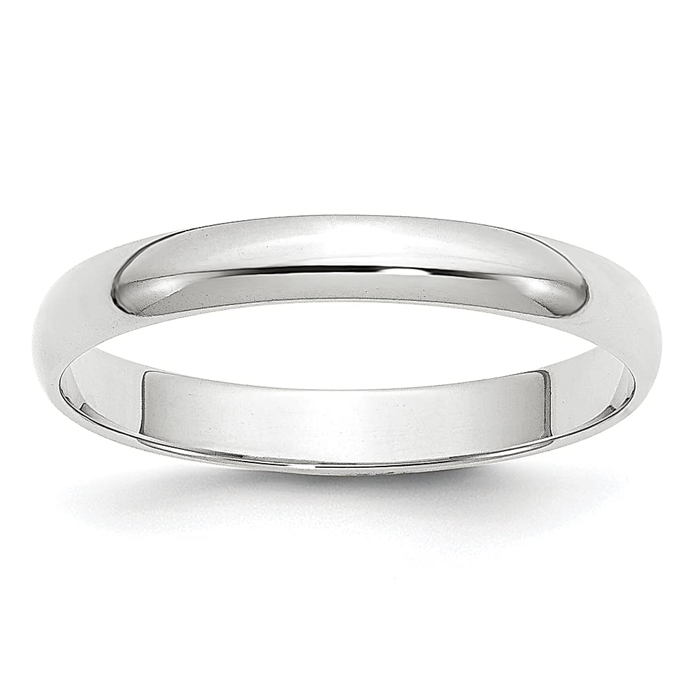 14K White Gold 3mm Half Round Wedding Band Ring - Size 10.5 Classic Fine Jewelry for Women | Perfect Anniversary, Engagement & Bridal Gift for Her | Elegant Everyday Wear & Special Occasions