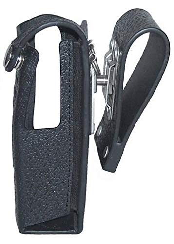 Motorola MOTOTRBO XPR 7580 Two Way Radio Leather Carry Case with Swivel Belt Loop - Full Display Protection for Construction, Security & Outdoor Work