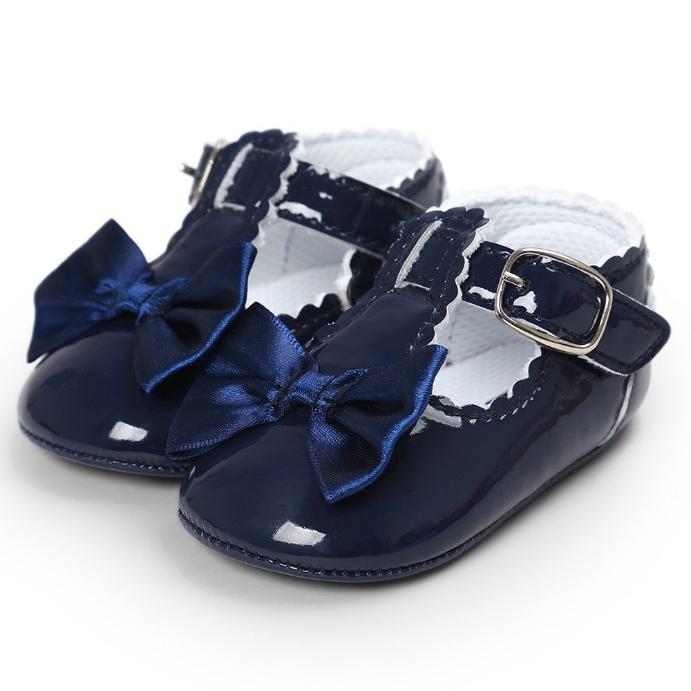 Sparkly Bowknot Mary Jane Flats for Baby Girls - Princess Dress Shoes for First Walkers, Crib Shoes - Perfect for Weddings, Parties & Festivals (Ideal for Special Occasions & Photo Shoots)