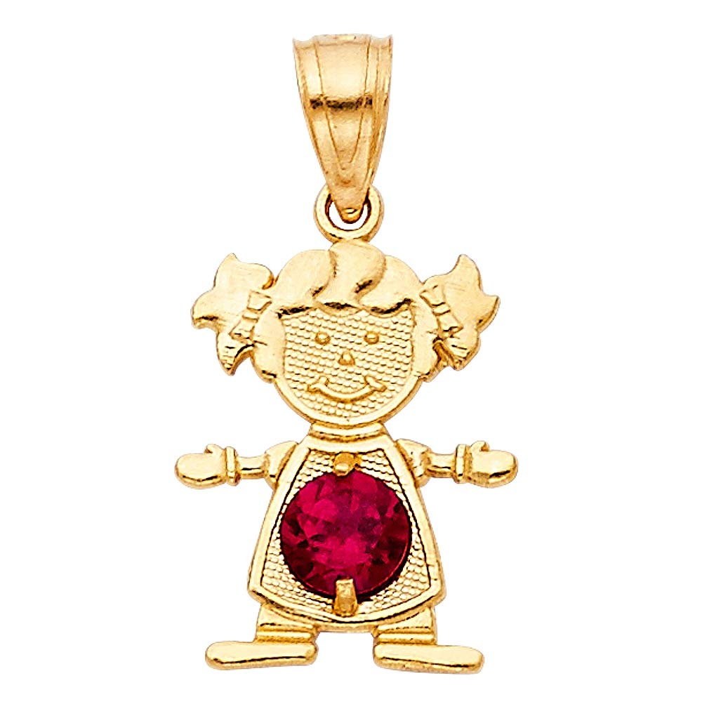 14K Yellow Gold July Birthstone Pendant Necklace - 12x17mm Genuine Pt660 Gemstone Jewelry Gift for Women, Girls, Mothers - Perfect for Birthdays, Anniversaries & Special Occasions