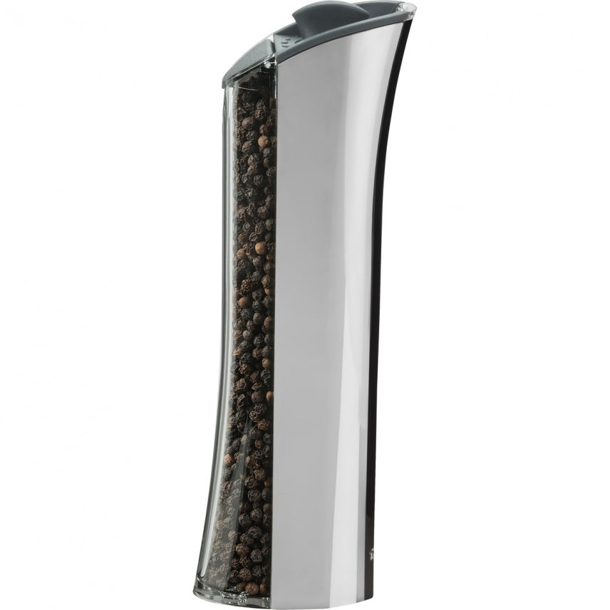 Premium Gravity Pepper Mill Grinder - Adjustable Coarseness, Stainless Steel & Glass Body - Perfect for Kitchen, Dining Table & Outdoor Cooking