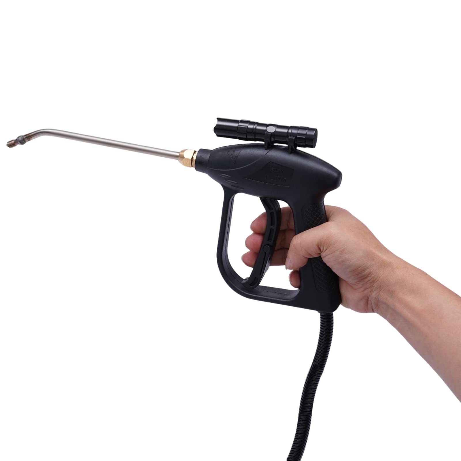 Upthehill 1600W High-Pressure Steam Cleaner - Handheld Multi-Purpose Steam Cleaning Machine for Floors, Countertops, Windows & Cars | Powerful Portable Steam Tool for Deep Cleaning Kitchens, Bathrooms, Garages & Outdoor Surfaces (Black)