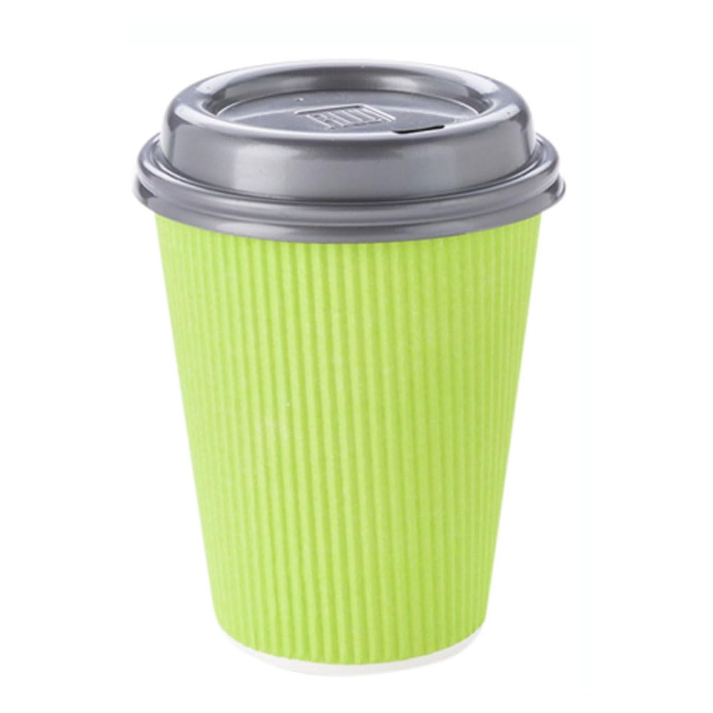 12oz Disposable Coffee Cups - 500 Pack Eco-Friendly Ripple Wall Hot Cups for Coffee, Tea & Hot Beverages | Rolled Rim, Insulated Paper Cups | Lids Sold Separately | Perfect for Cafes, Offices & Events