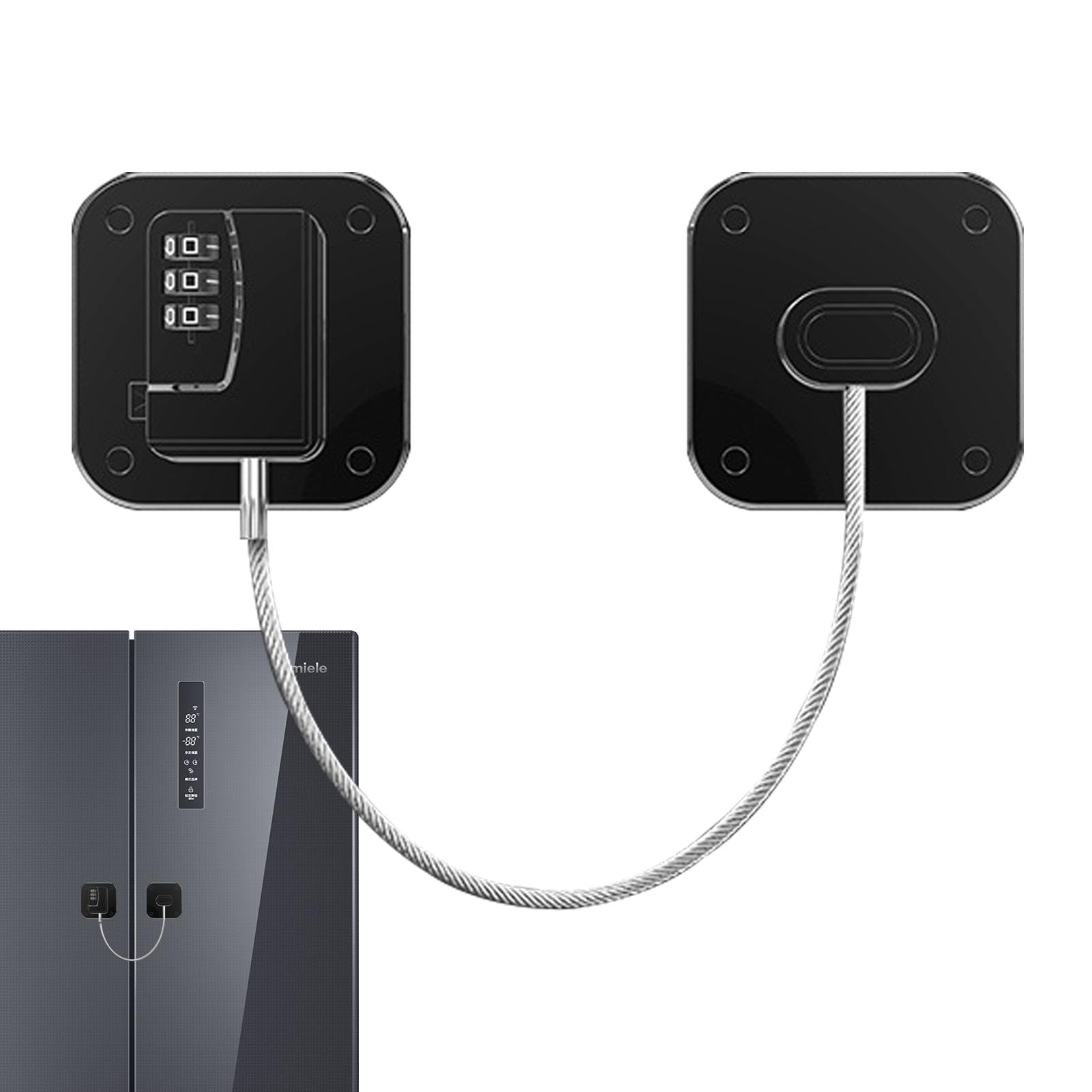 Shakven Child Proof Fridge Lock - Self Adhesive No Drill Baby Safety Locks for Refrigerator, Window Cabinets & More | Secure Password Protection for Homes with Toddlers (Perfect for Kitchen Safety & Childproofing)
