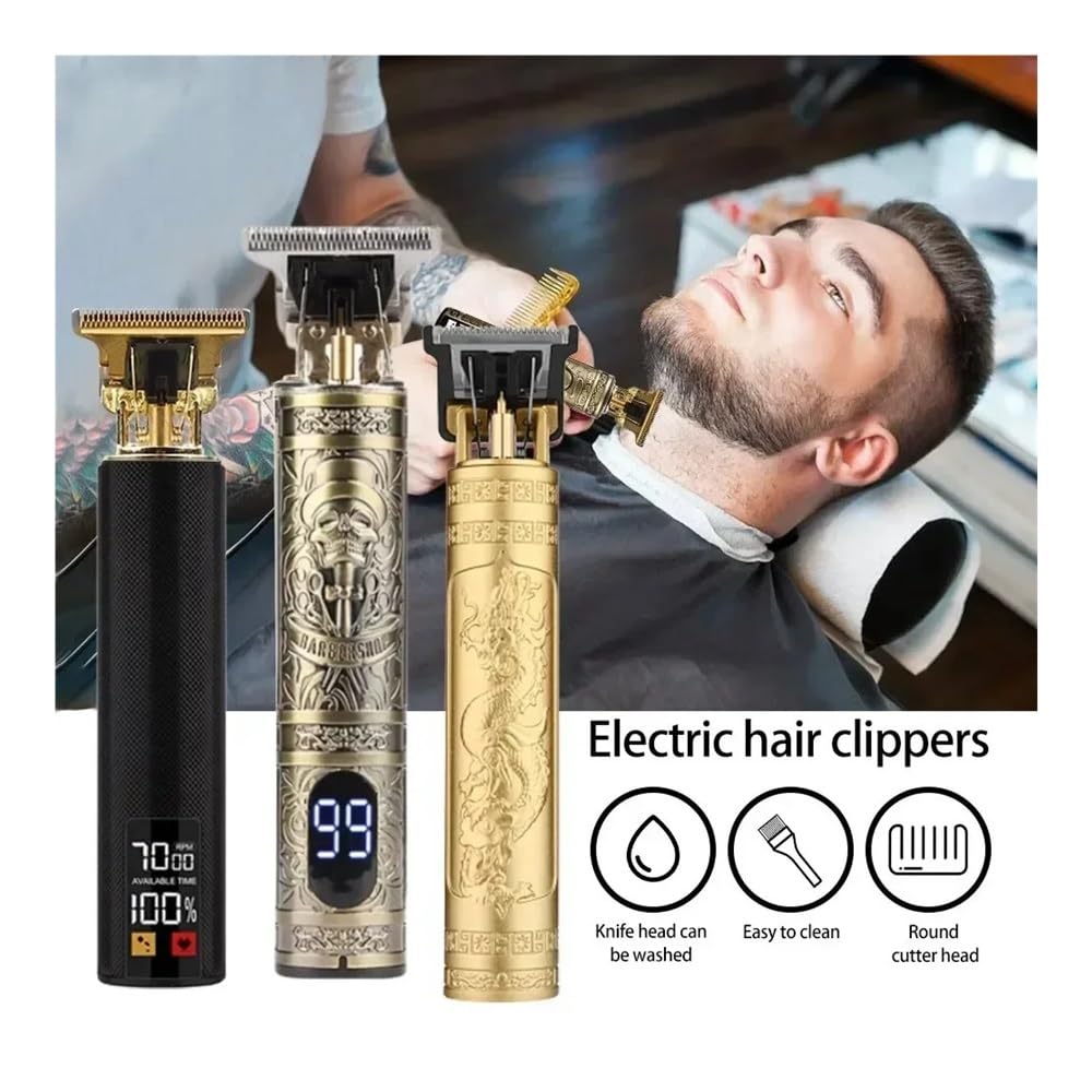 Professional T9 Wireless Hair Clipper for Men - Digital Display Electric Beard Trimmer & Barber Shaver Kit by DragonA - Perfect for Home Grooming, Salon Use & Travel Essentials