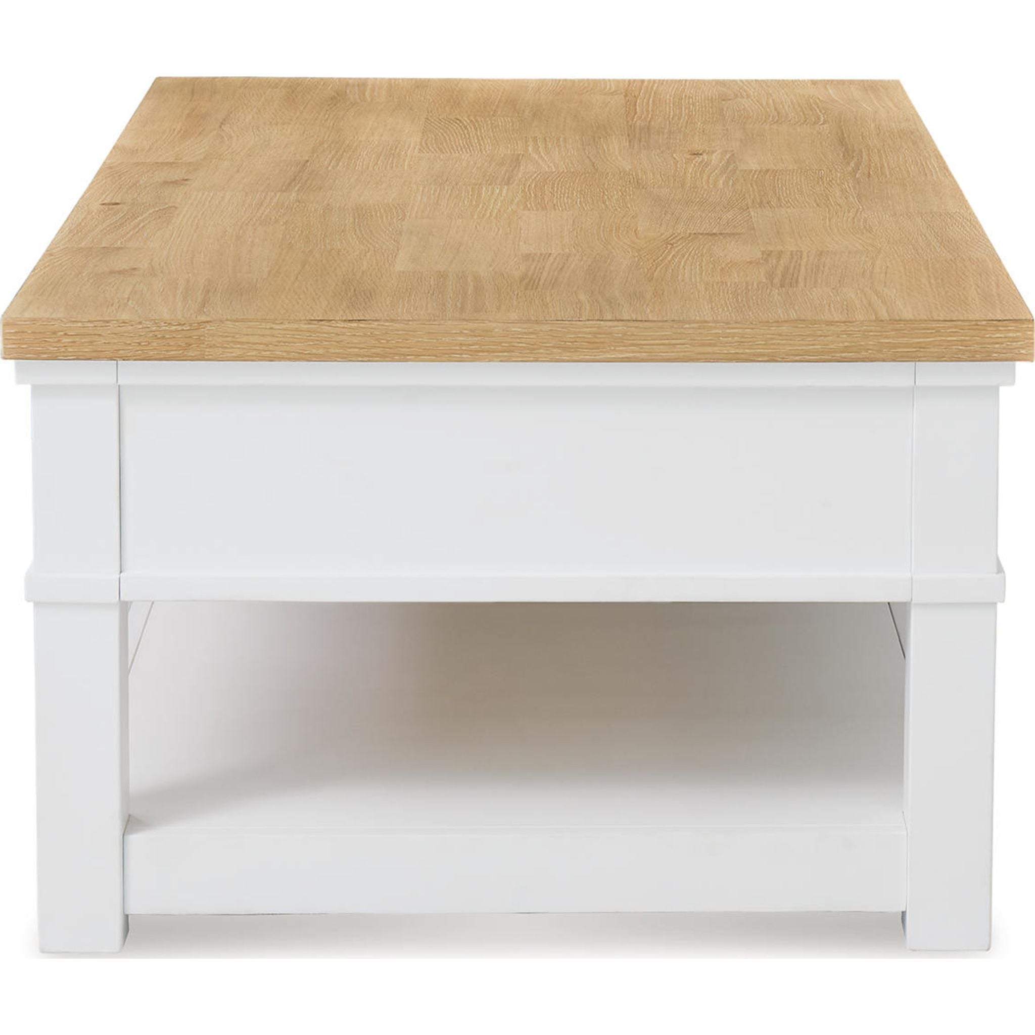 Ashbryn Modern Coffee Table - White & Natural Wood Finish - Perfect for Living Room, Lounge & Home Decor