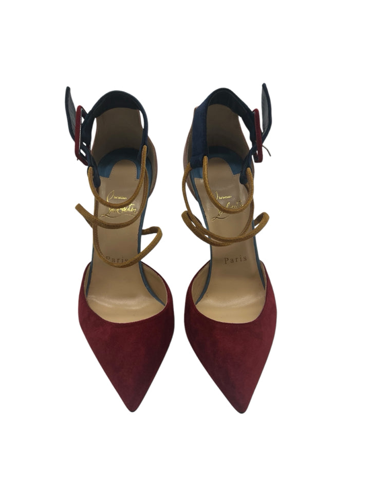Christian Louboutin Suede Color Block Women's Heels - Size 37 (US 7) - Luxury Designer Pumps for Parties, Weddings & Special Occasions