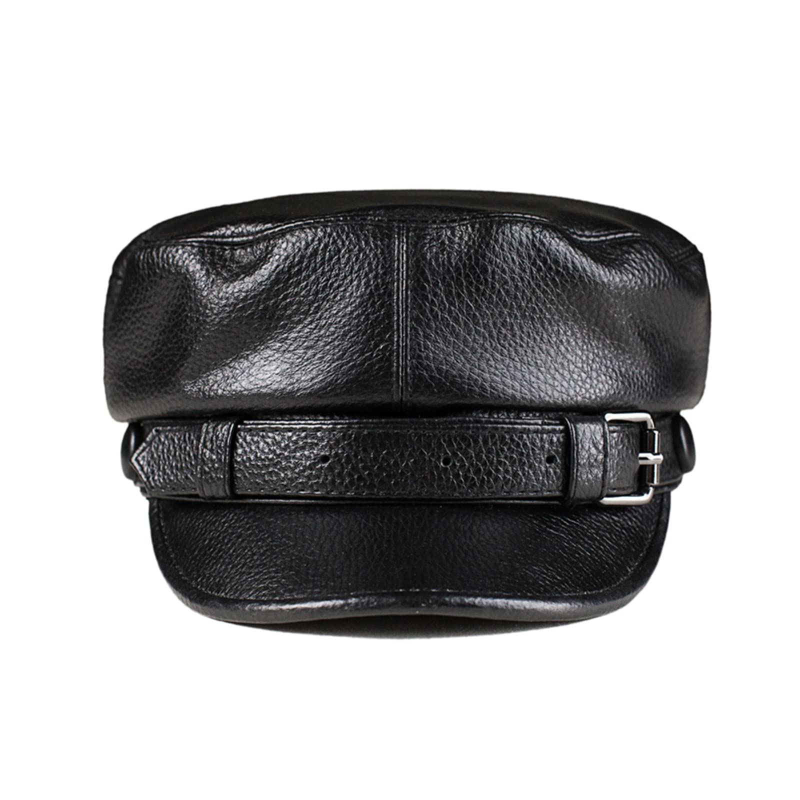 ZYC Women's Yacht Captain Sailor Hat - Genuine Cowhide Leather Flat Cap | PU Newsboy Cabbie Baker Boy Hat | Autumn Winter Beret for Hip Hop Fashion | Black XL (57-58cm) | Perfect for Sailing, Outdoor Events & Street Style