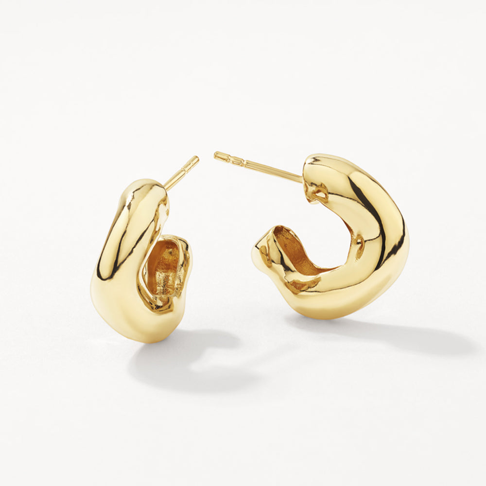 Organic Gold Hoop Earrings for Women - Hypoallergenic & Lightweight - Perfect for Everyday Wear, Parties & Special Occasions