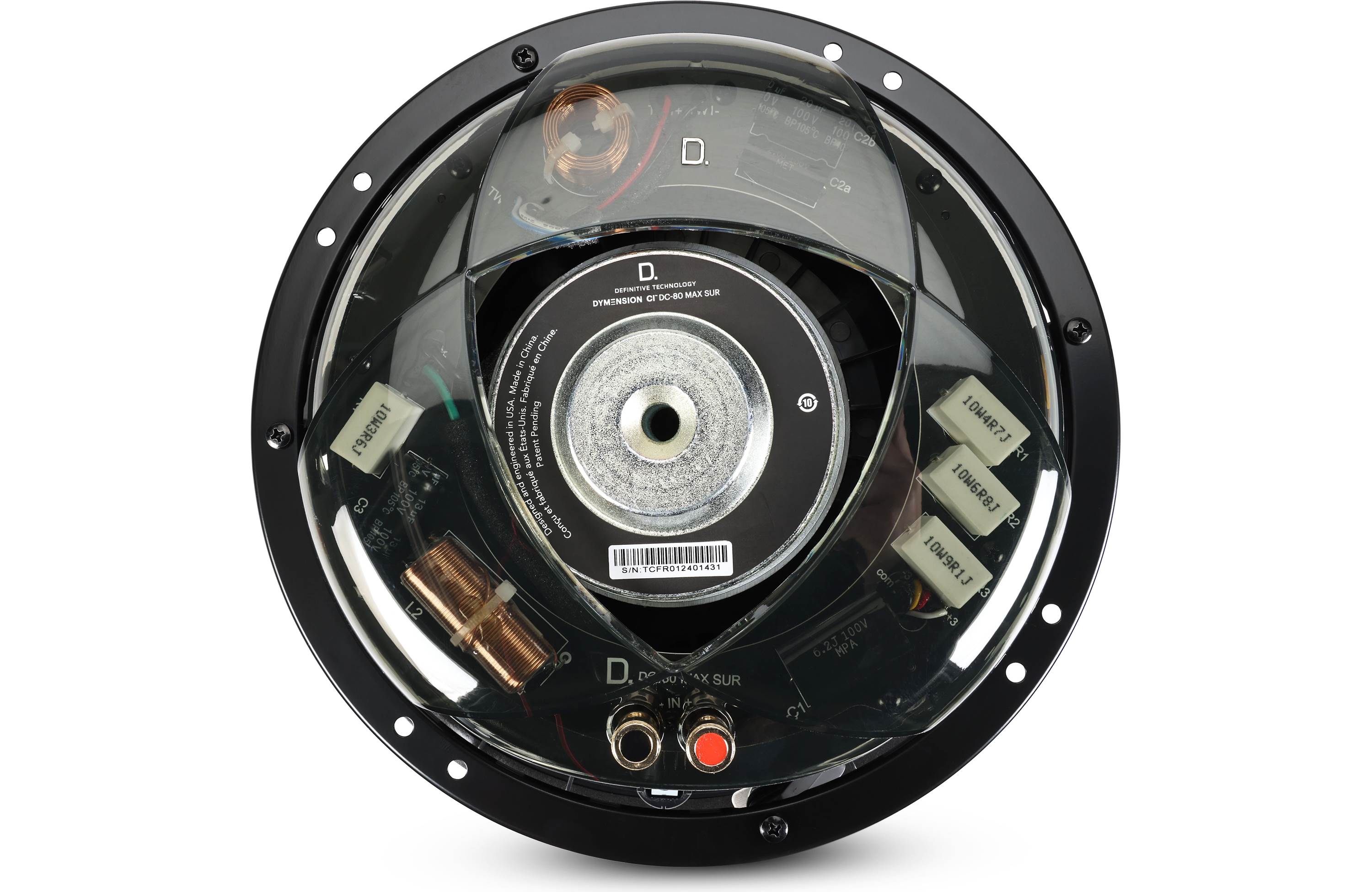 Definitive Technology Dymension DC 80 MAX SUR 8 Inch In-Ceiling Surround Speaker - High Performance Home Theater Audio System for Dolby Atmos & DTS:X (Single Speaker) - Perfect for Living Rooms, Home Theaters & Multi-Room Audio Setups