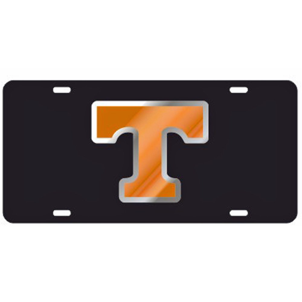 Tennessee Volunteers Black & Orange Laser Cut License Plate with Mirror 'T' - Perfect for Cars, Trucks, and Tailgating
