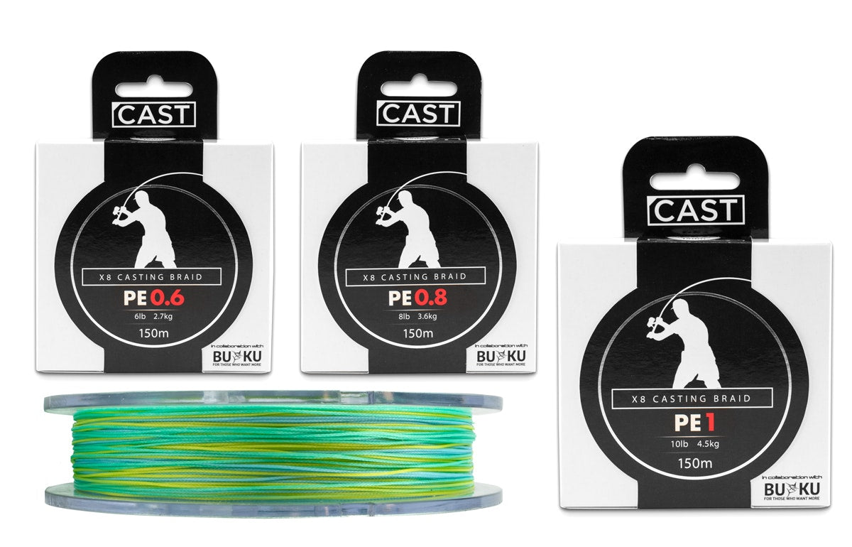 Cast Buku X8 Premium Fishing Braid Line - High Strength & Durability for Saltwater & Freshwater Fishing | Perfect for Casting, Trolling & Surf Fishing