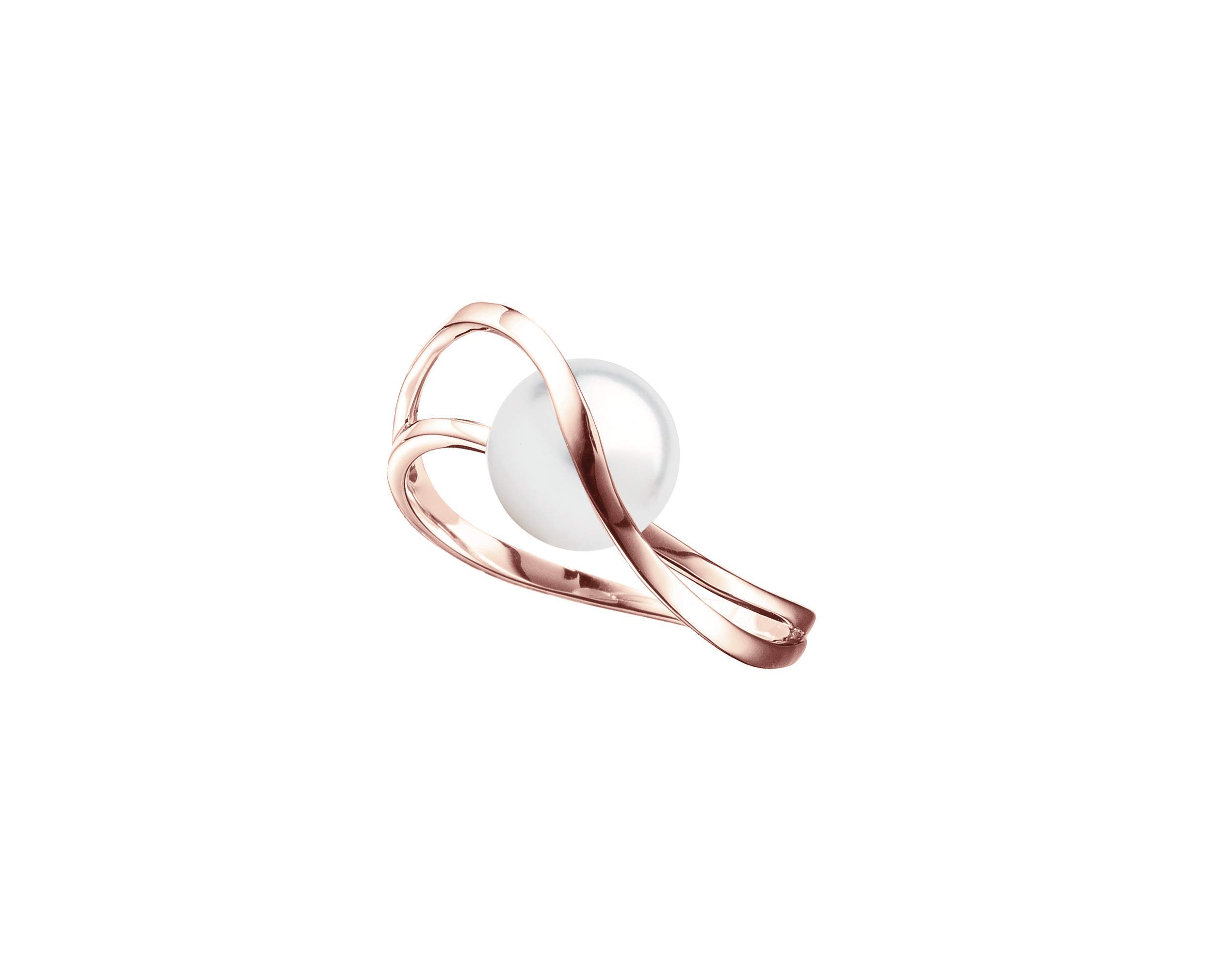 Majade Pearl Engagement Ring - 14K Rose Gold Solitaire June Birthstone Wedding Band | Handmade Minimalist Non-Diamond Promise Ring for Brides, Anniversaries & Special Occasions