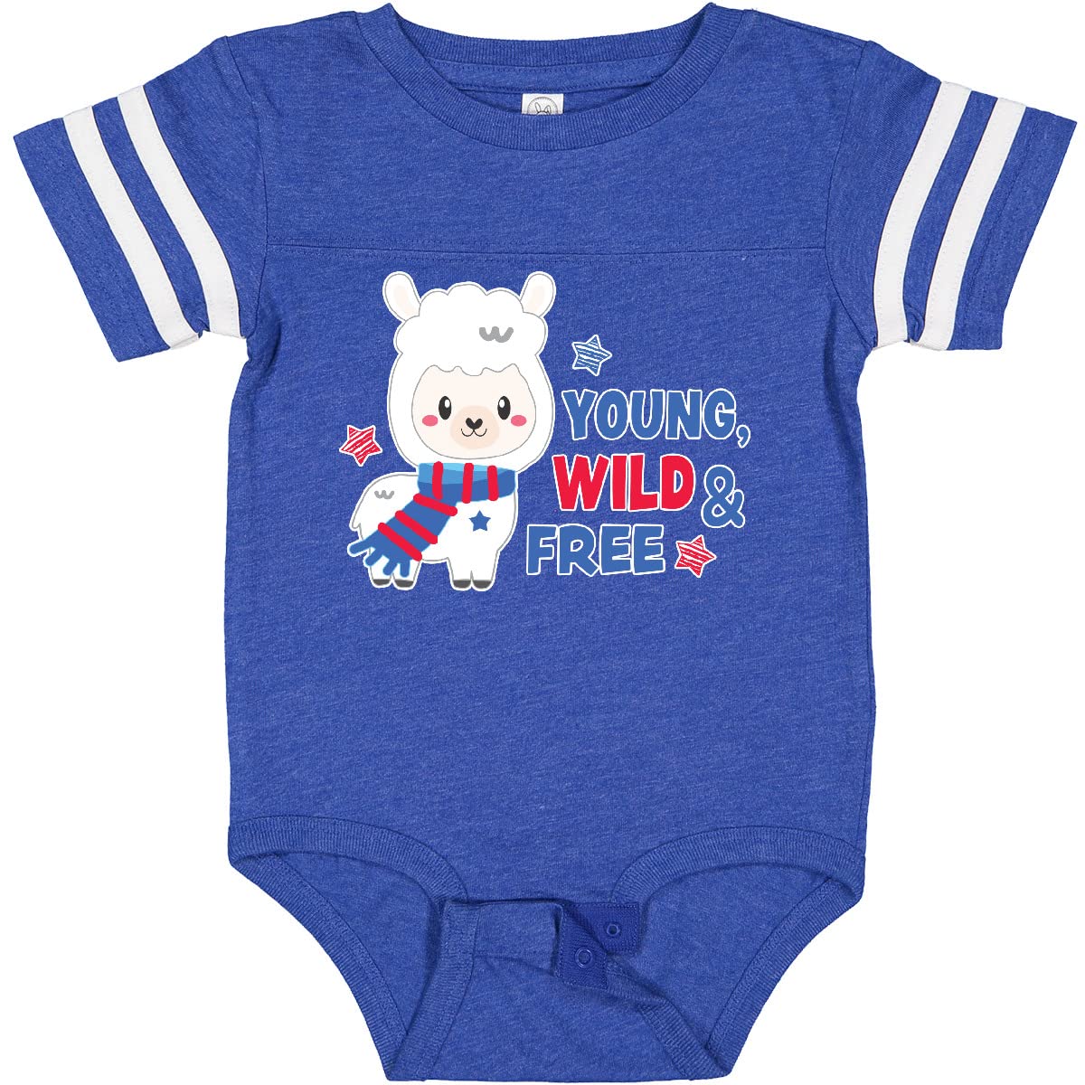 Inktastic Young, Wild & Free with Llama Baby Bodysuit - Cute Animal Print Onesie for Newborns & Infants - Perfect for Playtime, Daycare & Photo Shoots