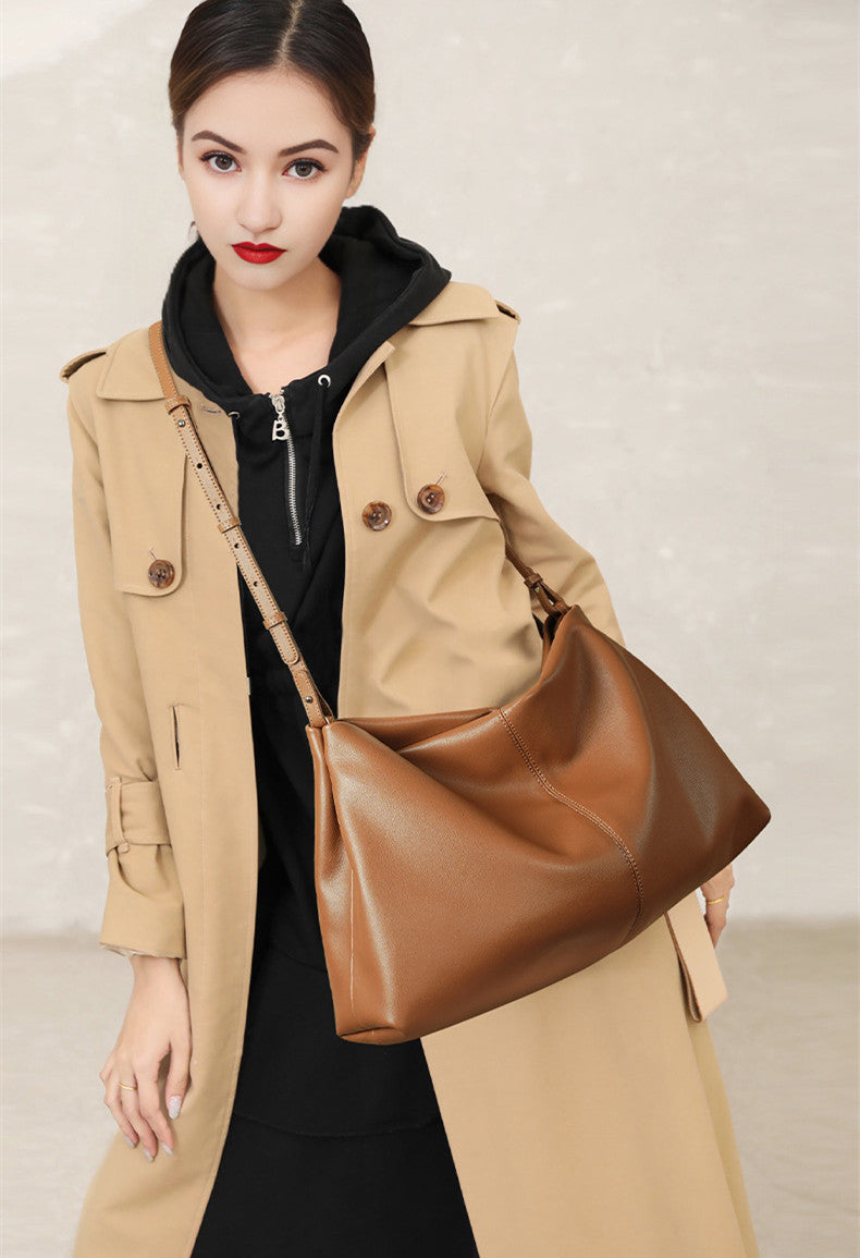 Premium Spacious Leather Shoulder Bag for Women - Stylish Crossbody Purse with Multiple Pockets - Perfect for Work, Travel & Everyday Use