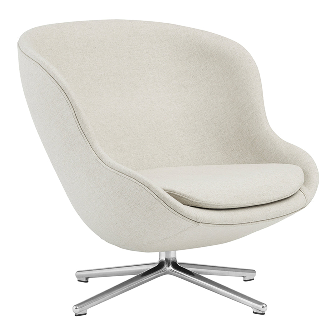 Modern Hyg Lounge Chair with Low Swivel Base - Comfortable Recliner for Living Room, Bedroom, or Office Relaxation