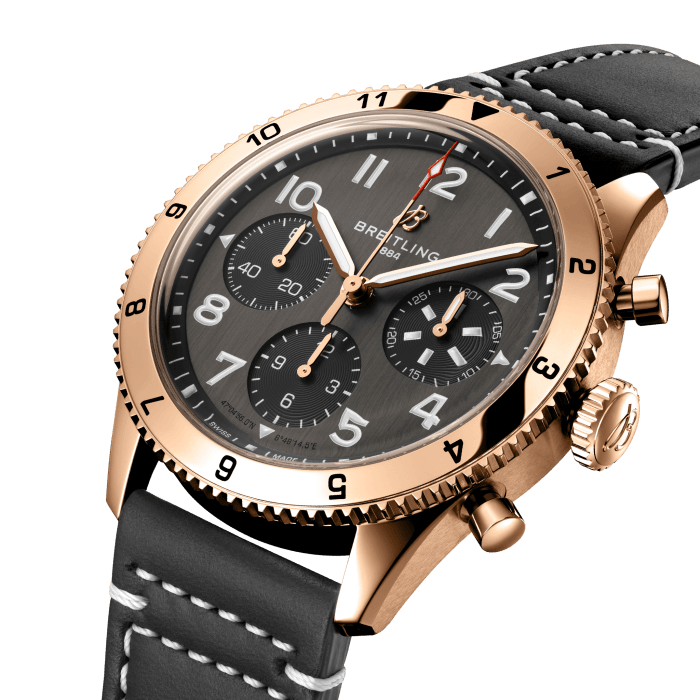 Breitling Classic AVI Chronograph 42mm 18k Rose Gold Men's Luxury Watch - Perfect for Business, Formal Events & Collectors