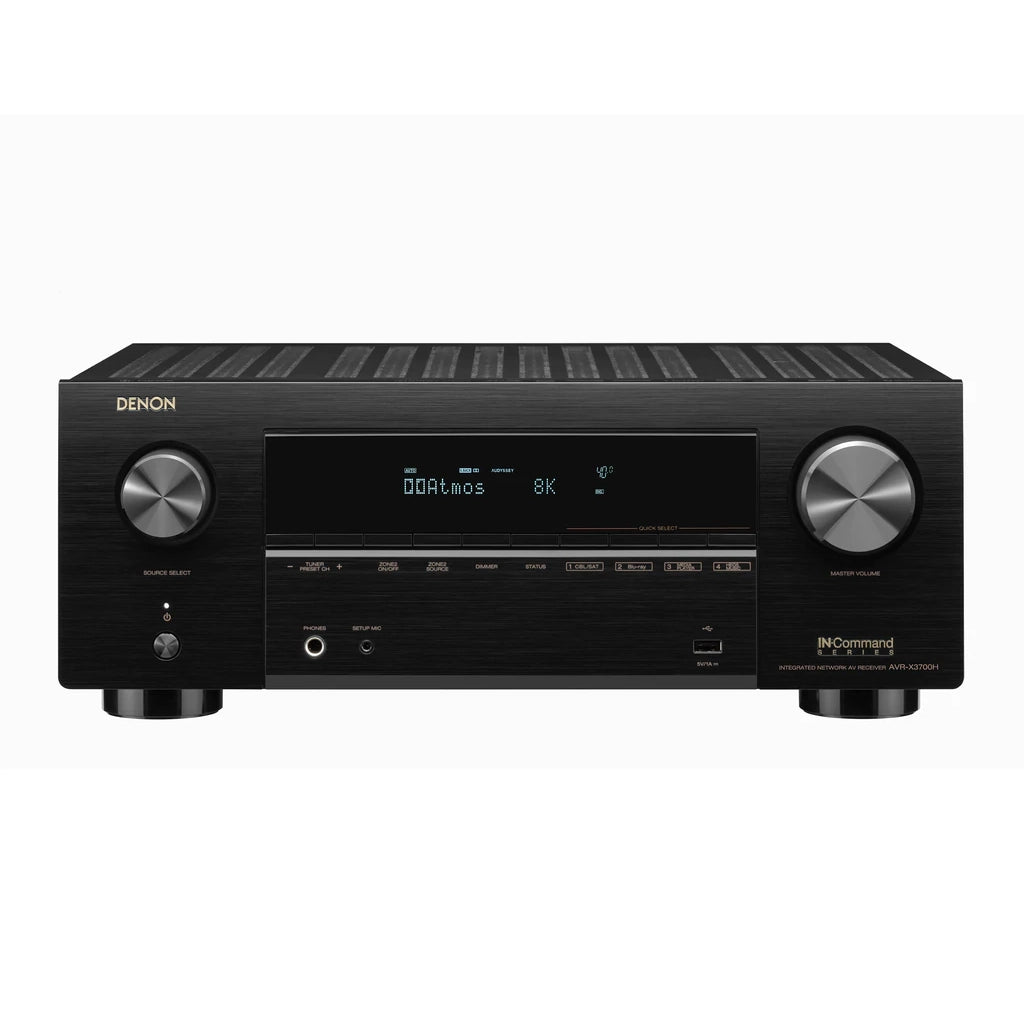 Denon AVR-X3700H 9.2 Channel 8K AV Receiver with HEOS Built-in - Premium Home Theater Audio System for Movies, Music & Gaming