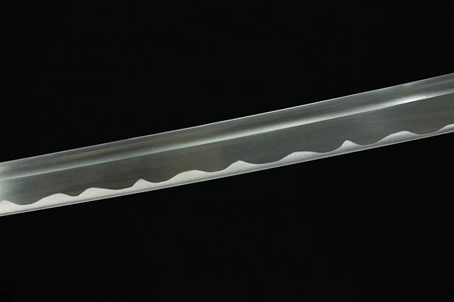 Authentic Hand Forged Japanese Katana Sword - Medium Carbon Steel Blade with Black Alloy Saya - Full Tang Samurai Sword for Kendo, Martial Arts Training & Collectors Display