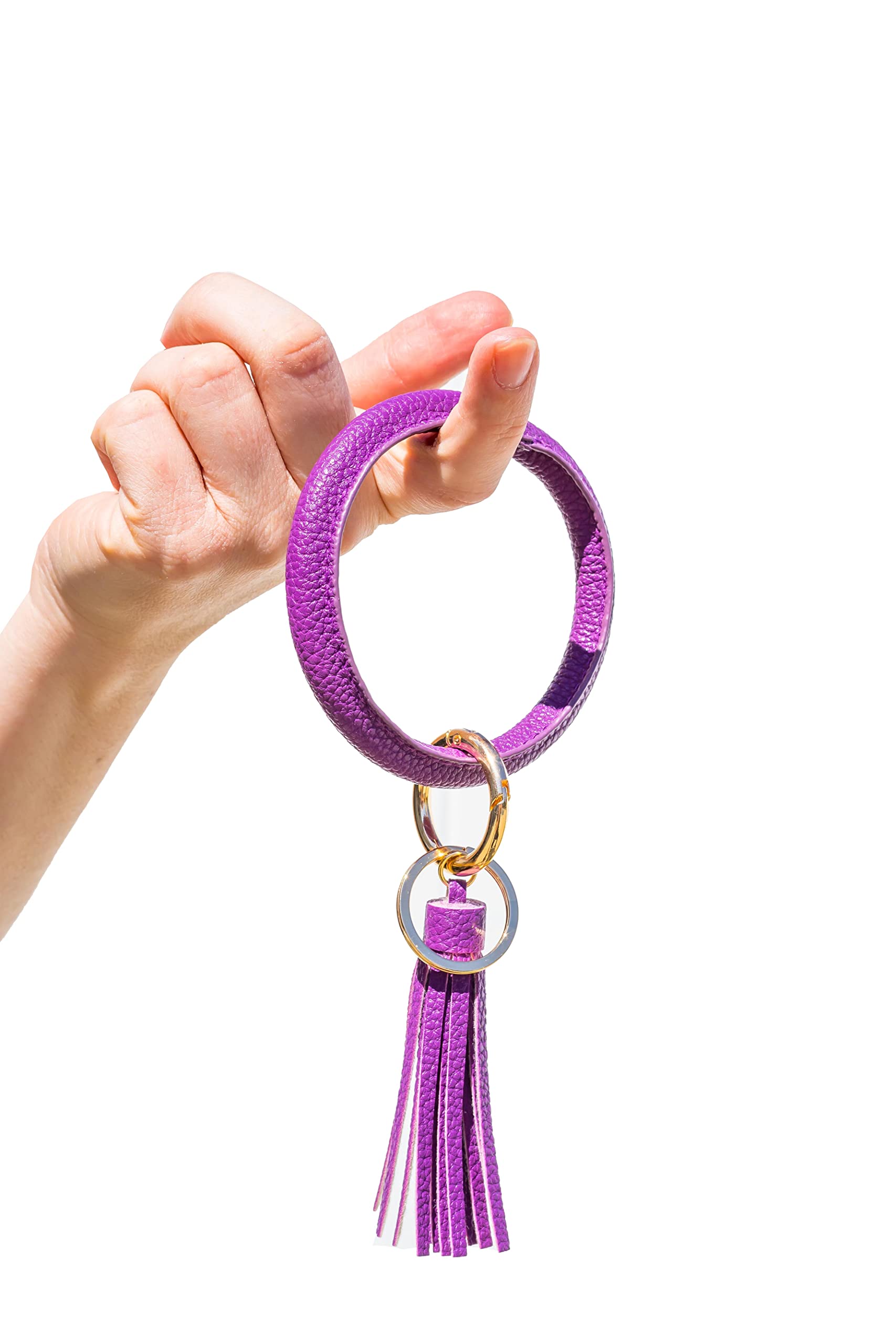 Krediz Key Ring Tassel Bracelets for Women - Adjustable Leather Wristlet Bangle with Removable Clasp & Matching Tassel | 4