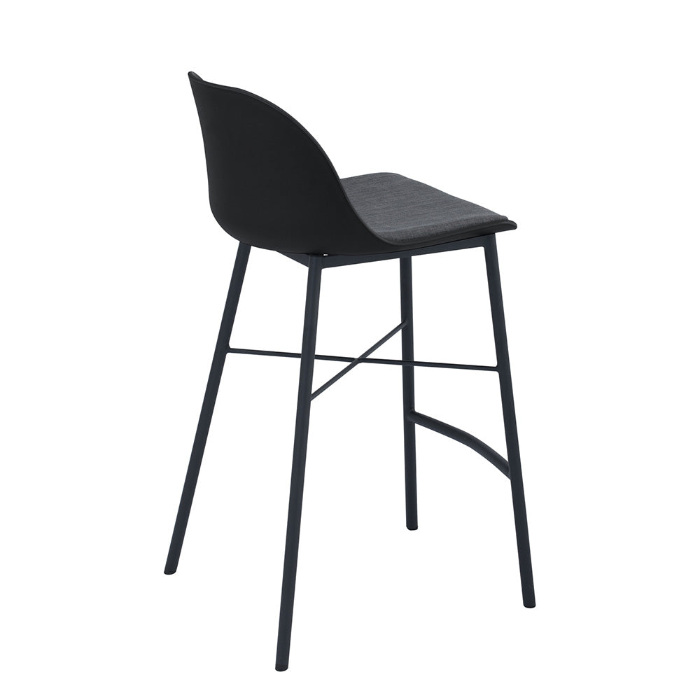 LAXMI Black Counter Stool - Adjustable Height Bar Stool for Kitchen Island, Breakfast Bar & Home Decor