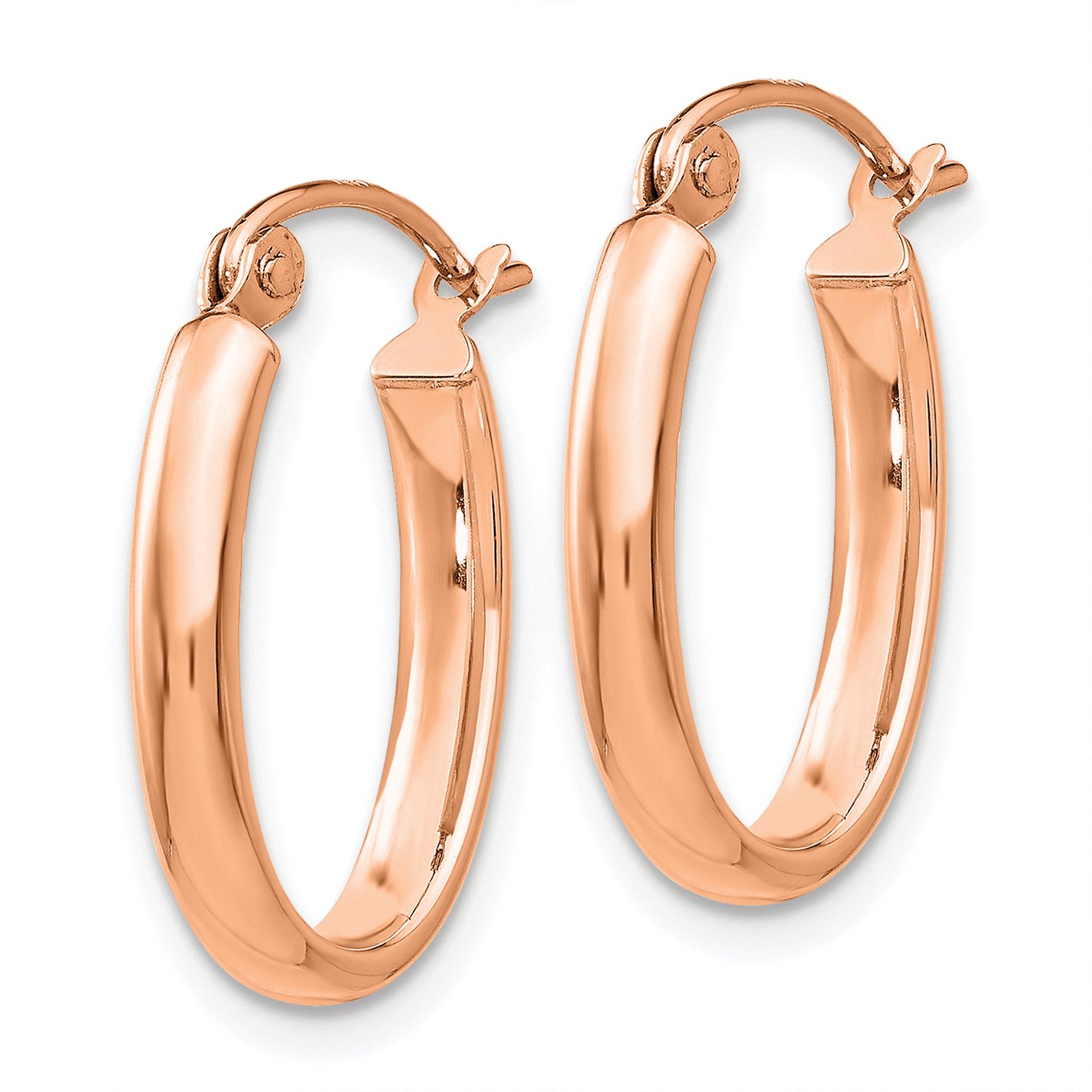 2.75mm Polished Oval Tube Hoop Earrings in Real 14k Gold - Elegant Everyday Jewelry for Women, Perfect for Work, Date Night & Special Occasions