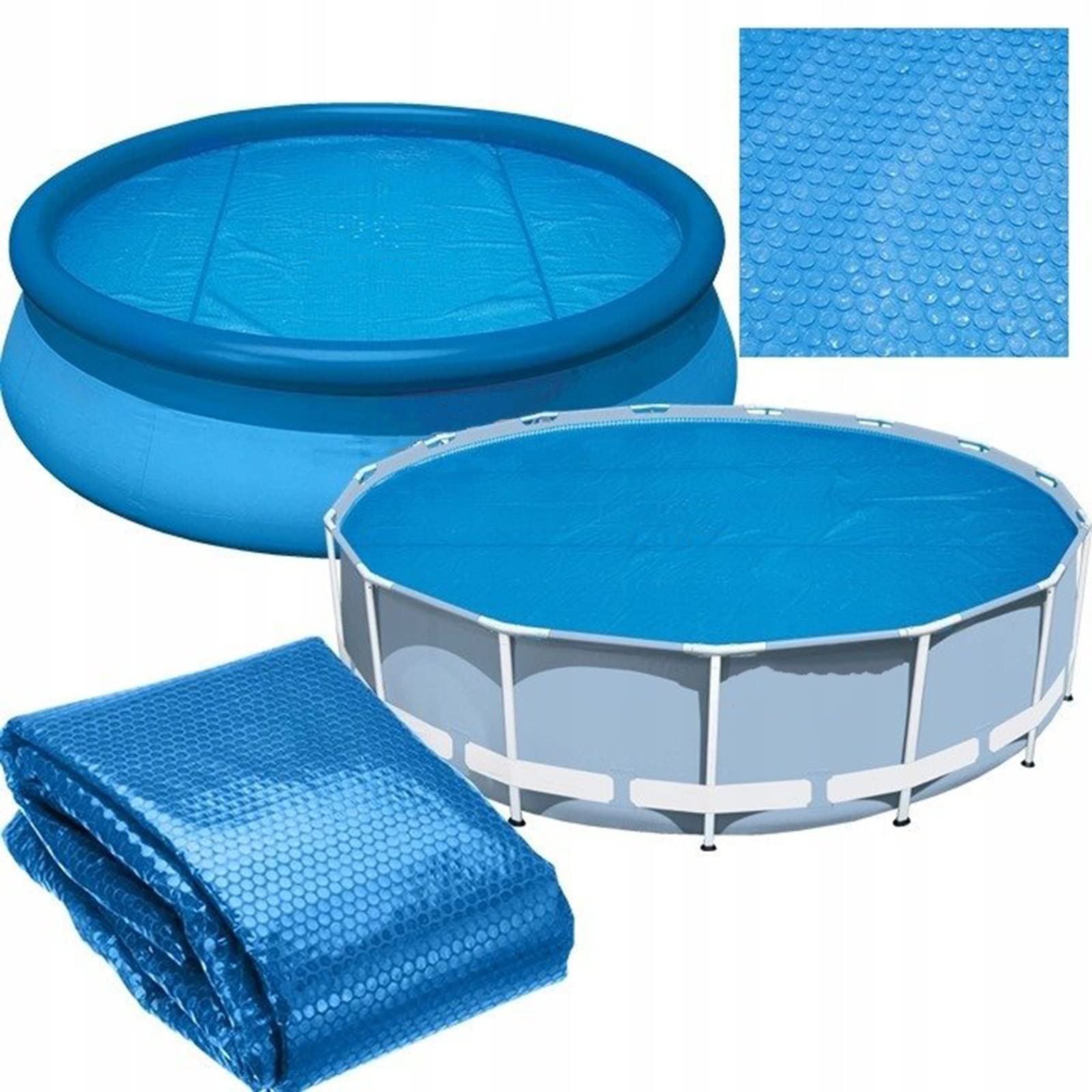 Solar Pool Cover - 10ft/16ft/20ft/30ft Rectangle Heat Retaining Blanket for Round, Oval, Square & Kidney Shaped Pools | LDEP Material with Grommets | Indoor & Outdoor Use | Perfect for Winter Protection & Energy Savings (3X5m/10X16ft)