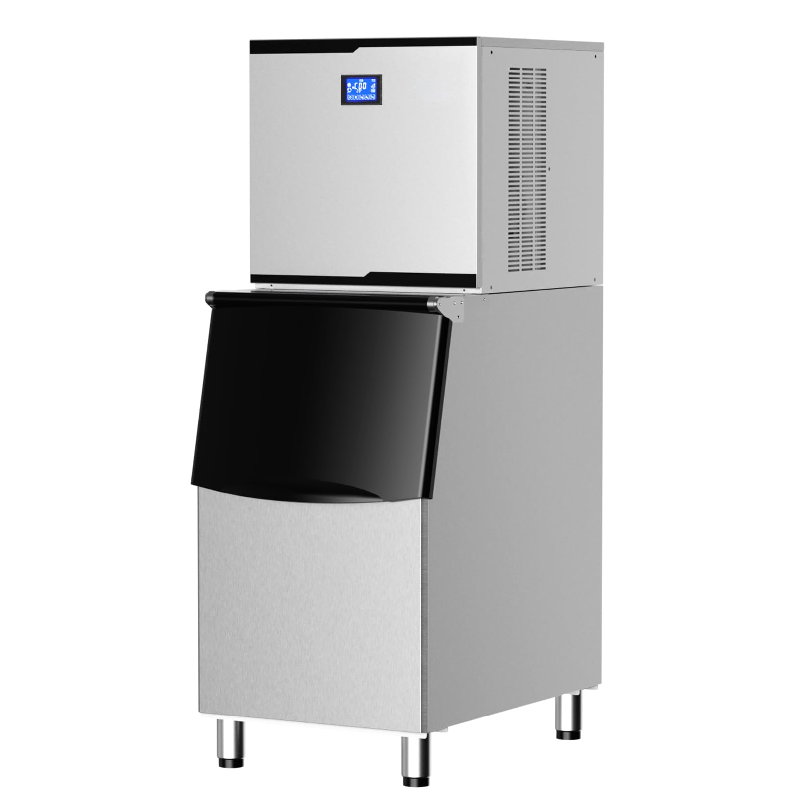 Commercial Ice Maker Machine 550 LBS/24H - Industrial Ice Machine with 350LBS Storage Bin, Fast Ice Production in 8-15 Mins, Stainless Steel Construction - Perfect for Bars, Cafes, Restaurants, Hotels, and Catering Services