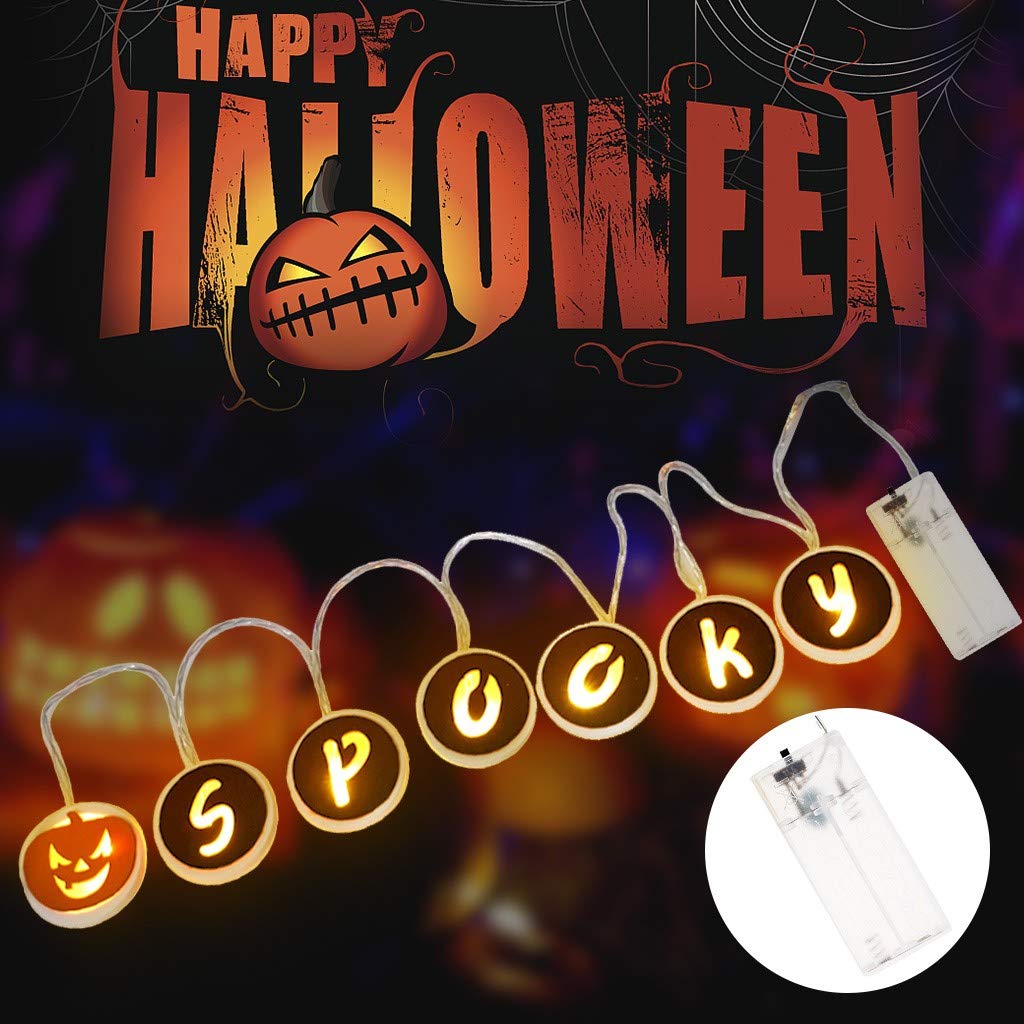 Halloween LED String Lights - Pumpkin & Skull Decor for Home, Garden, Party | Spooky Indoor/Outdoor Lighting for Halloween Night, Yard Decorations, and Festive Gatherings