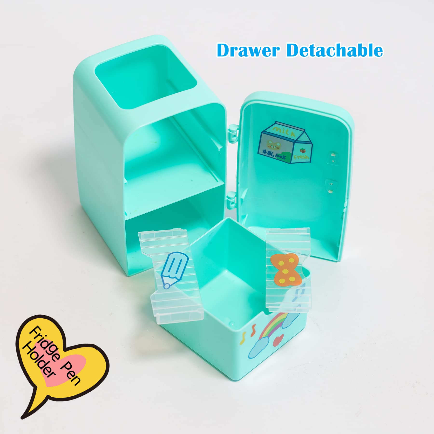 Premium Pen Storage Holder with Drawer - Multifunctional Desk Organizer for Pens, Pencils & Office Supplies | Perfect for School, Home Office & Workspace Organization (Green)
