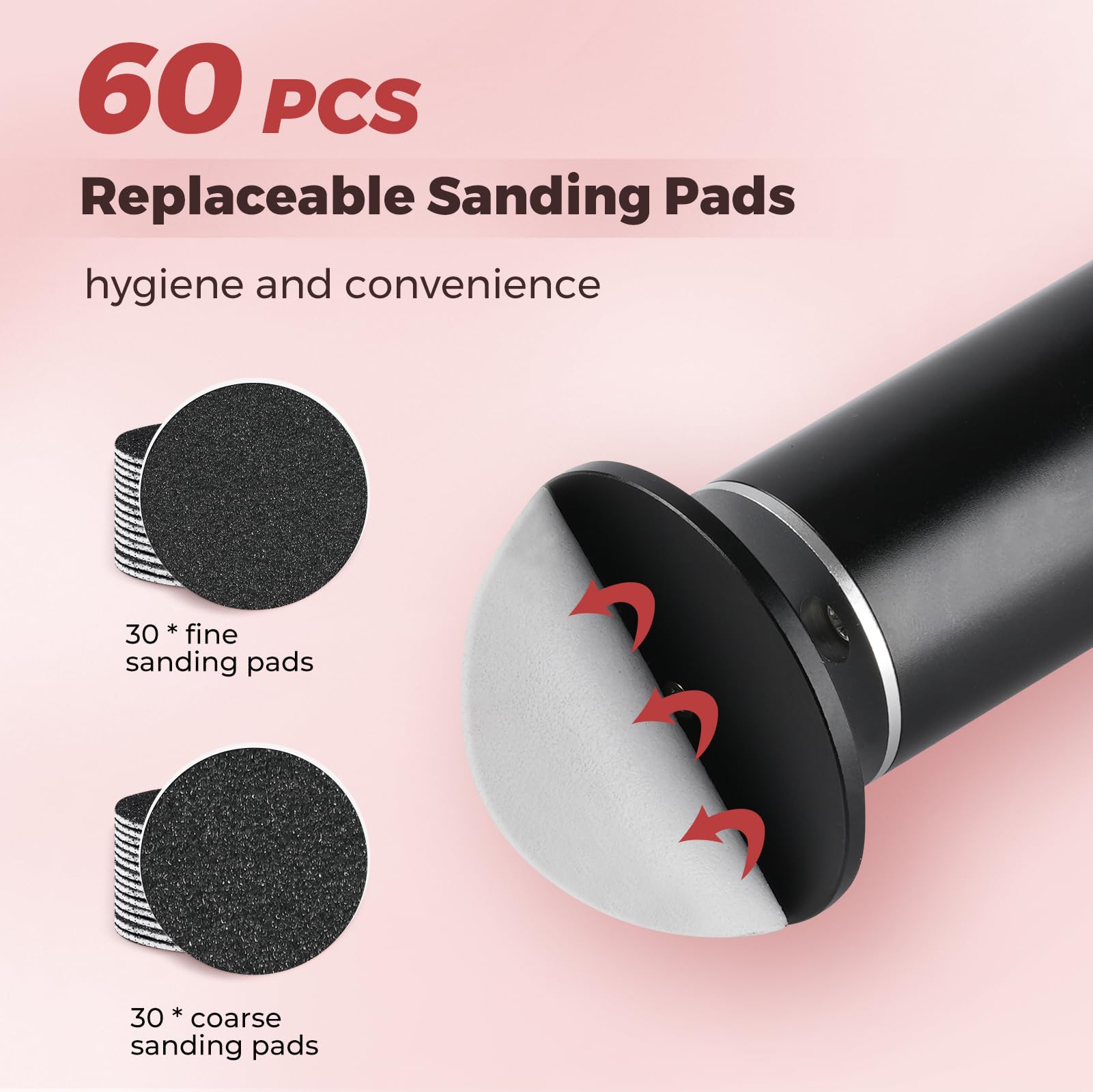 Electric Callus Remover for Feet - Professional Pedicure Kit with 60 Sandpaper Pads & Adjustable Speed - Cracked Skin & Dead Skin Removal - Perfect for Home Spa, Salon & DIY Foot Care