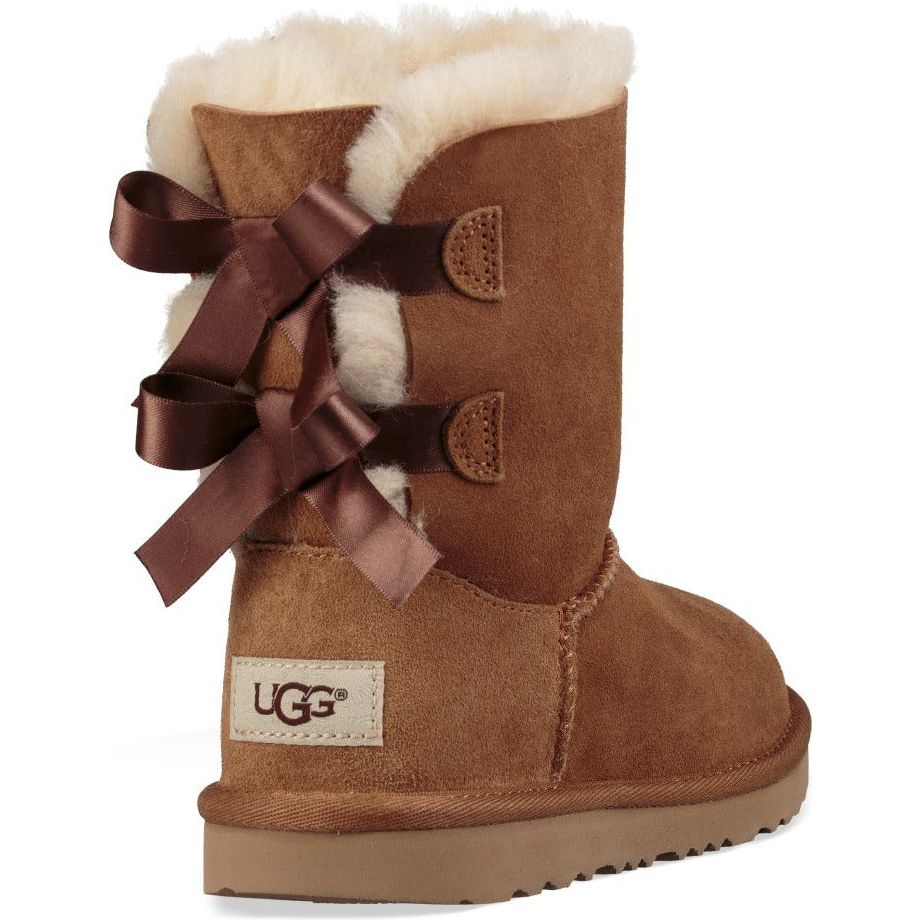 UGG Kid's Bailey Bow II Boots in Chestnut - Warm & Stylish Winter Boots for Girls & Boys - Perfect for Snow, School & Outdoor Activities