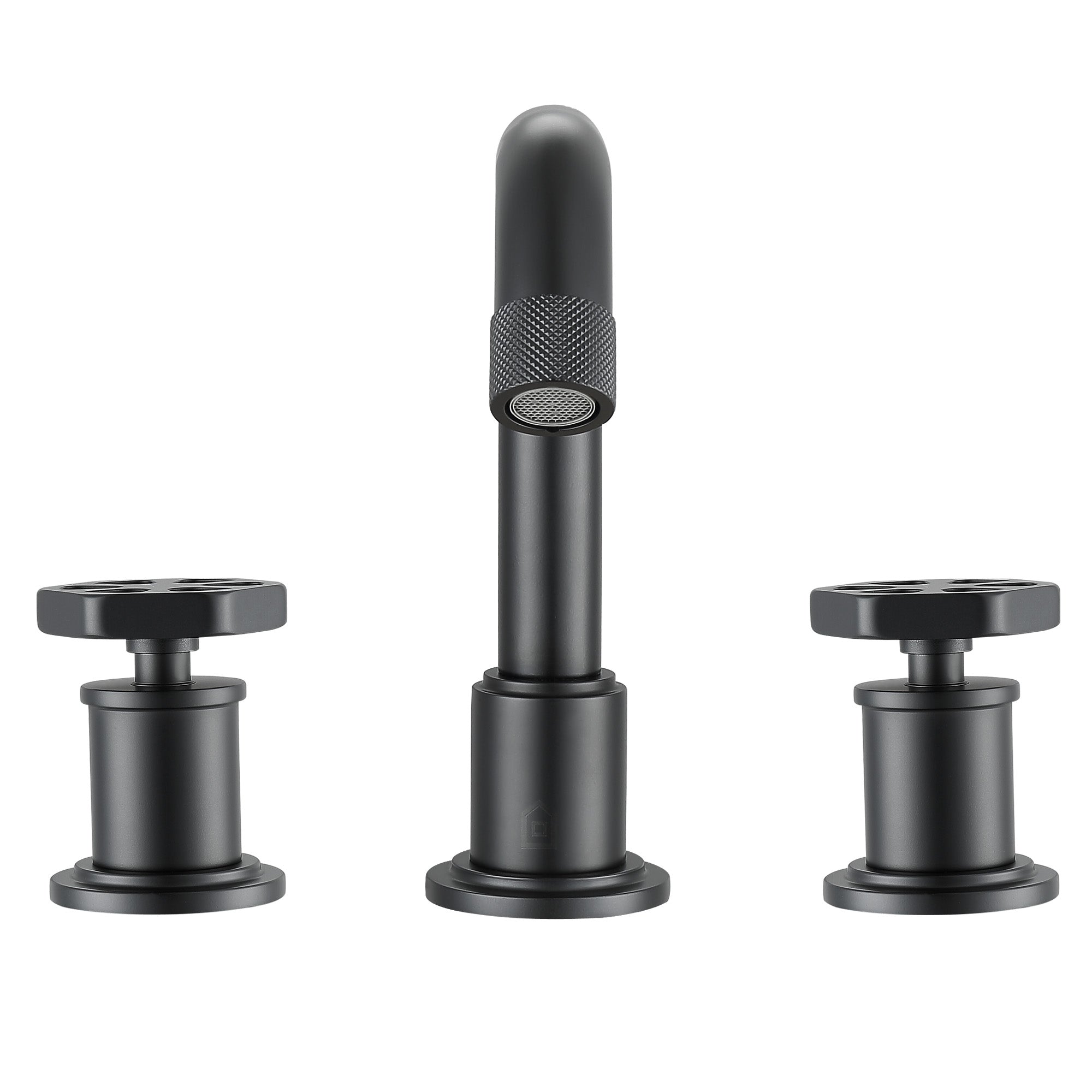 Ancona Industria Matte Black Widespread Hexagonal Two-Handle 3-Hole Bathroom Sink Faucet - Perfect for Modern Bathroom Vanities & Powder Rooms