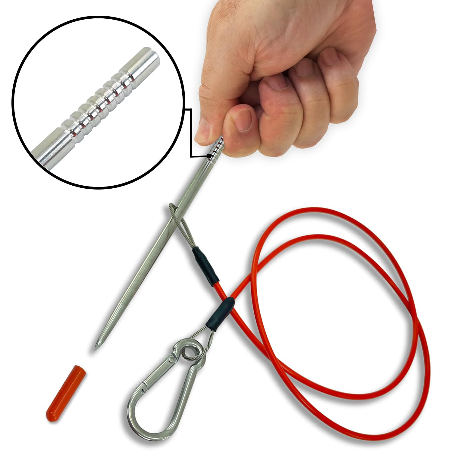 Spearfishing Fish Stringer with Coated Stainless Steel Cable & Heavy Duty Carabiner - Floating Fish Holder for Freshwater & Saltwater Fishing | Perfect for Kayak, Boat, and Shore Fishing