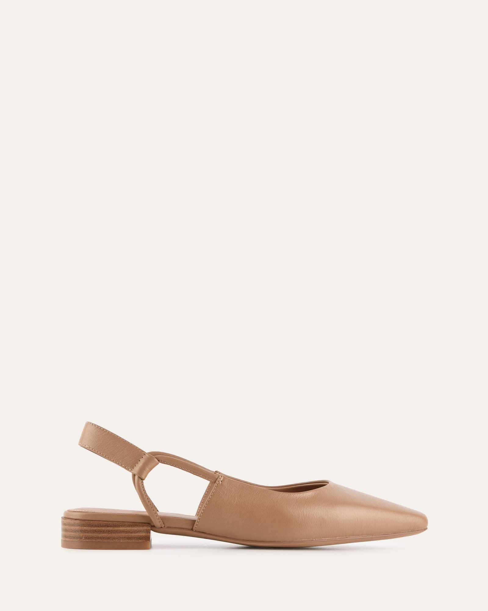 Larissa Women's Tan Leather Flats - Comfortable Dress Shoes for Work, Office & Casual Outfits