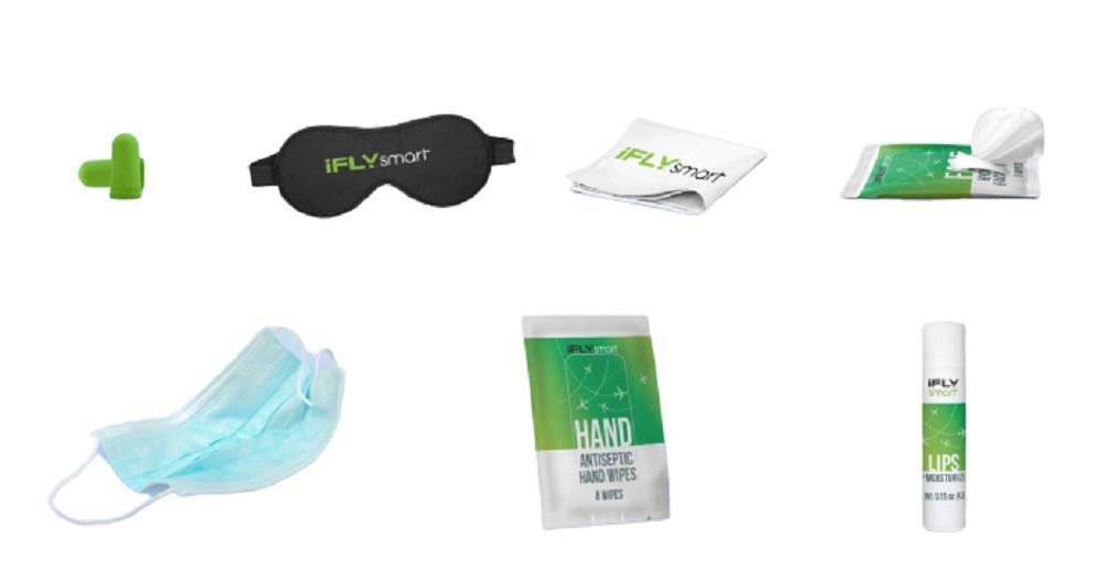 iFLYsmart Fly Happy and Healthy Travel Kit - Essential Airplane Accessories for Comfortable & Hygienic Travel - Perfect for Long Flights, Business Trips & Family Vacations