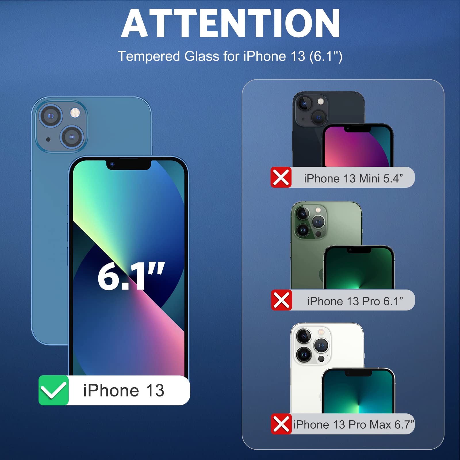 OMOTON iPhone 13 Screen Protector & Camera Lens Protector - 2 Pack, Anti-Scratch HD Clear Tempered Glass with Easy Frame Installation Tool - Perfect for Everyday Protection at Work, Travel & Outdoor Activities